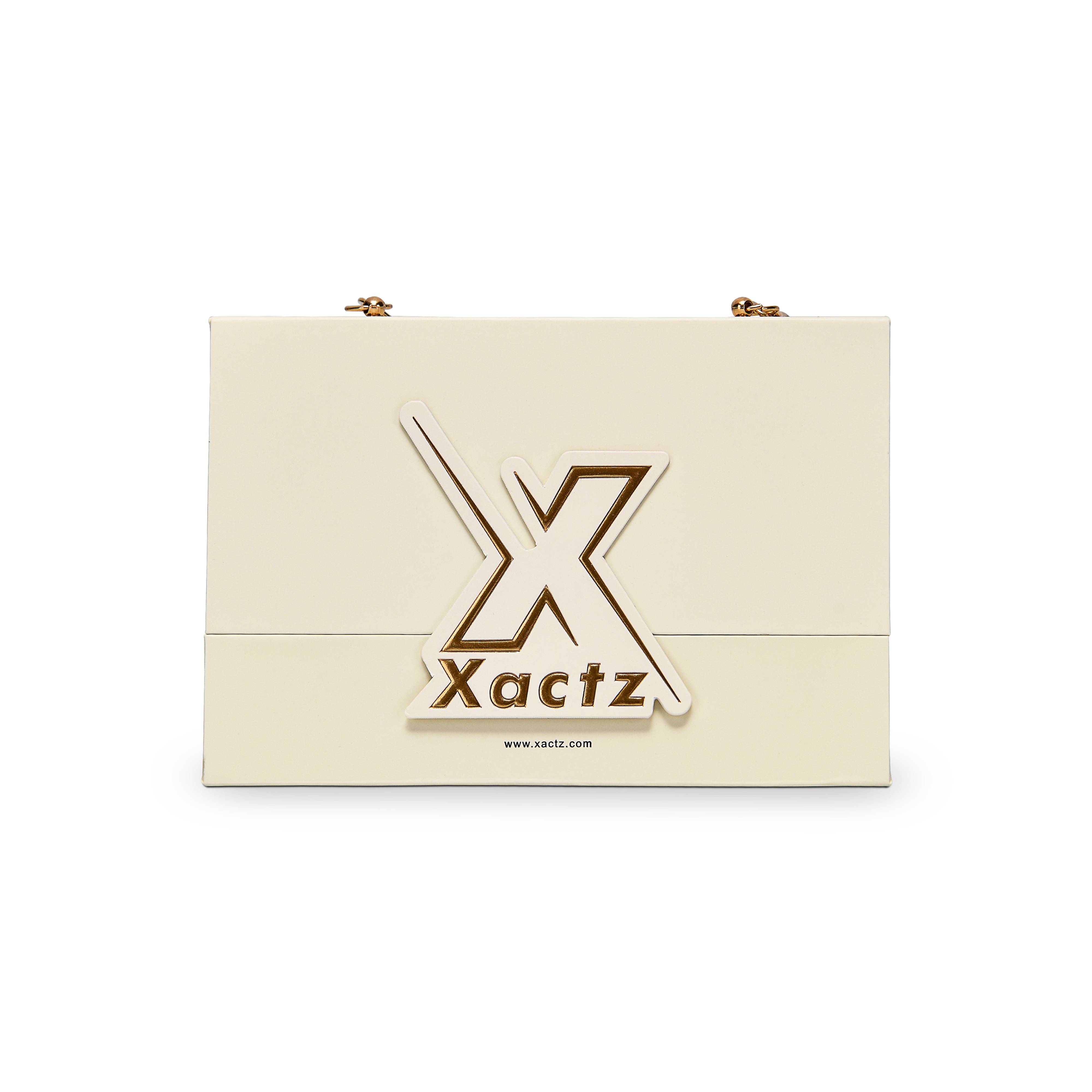 Boîte de Luxe Personnalisée Beige à Couvercle Rabattable Emballage avec Poignée Chaîne Perle Dorée