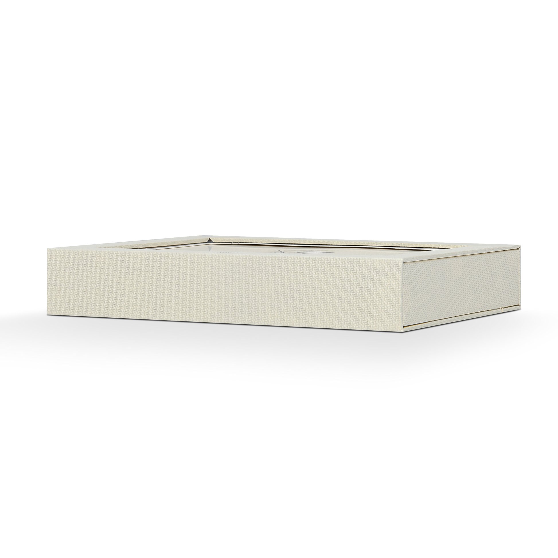 Coffret de présentation de luxe sur mesure, pour album photo beige, avec ruban