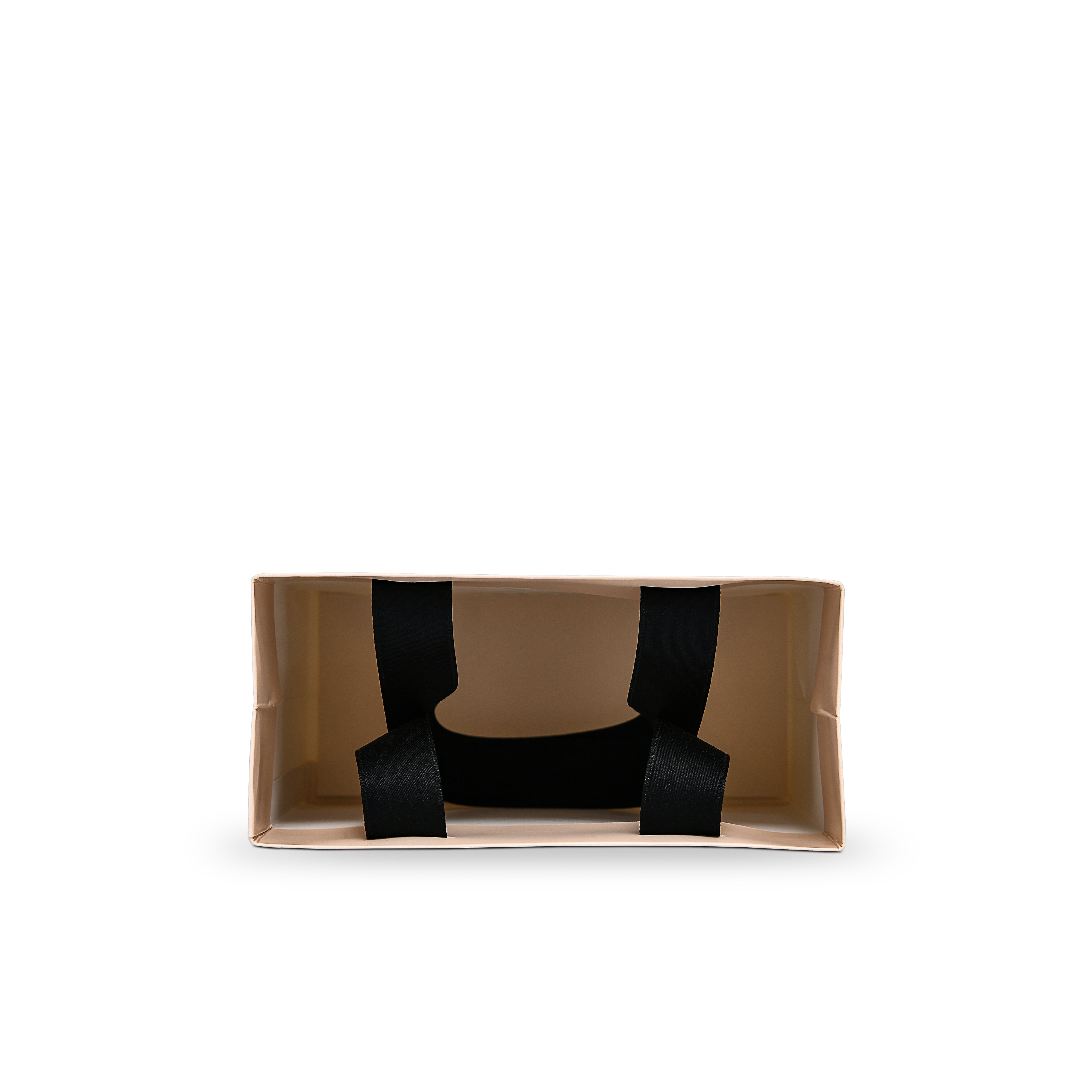 Premium Beige Shopping Bag with Black Foil and Cotton Handles