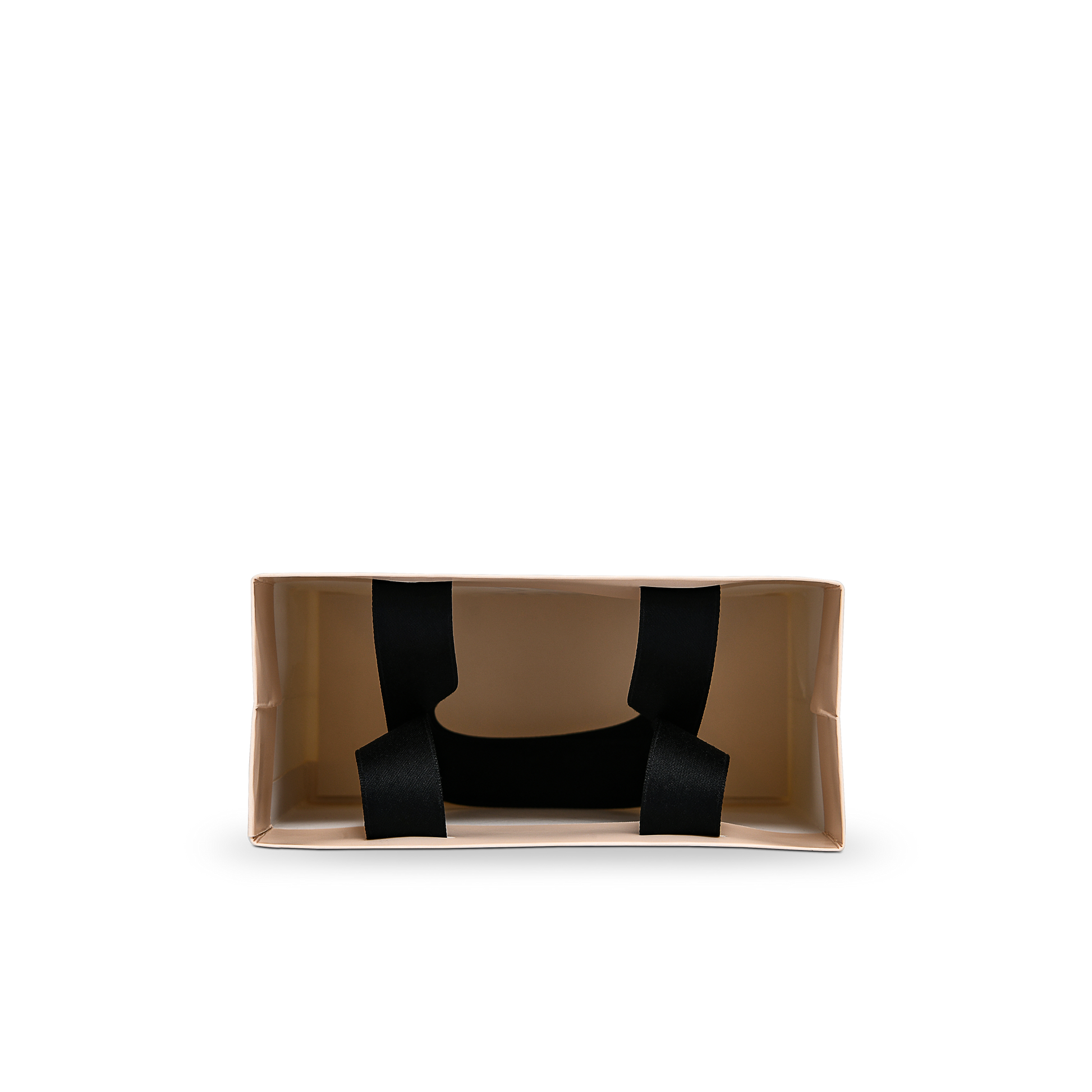 Premium Beige Shopping Bag with Black Foil and Cotton Handles