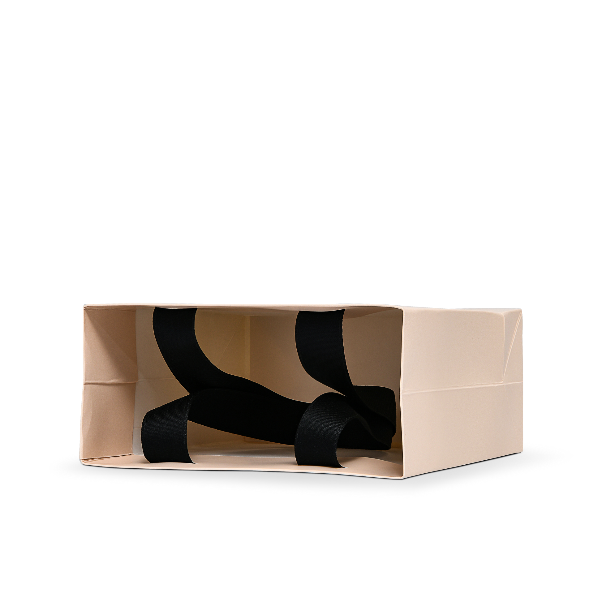 Premium Beige Shopping Bag with Black Foil and Cotton Handles