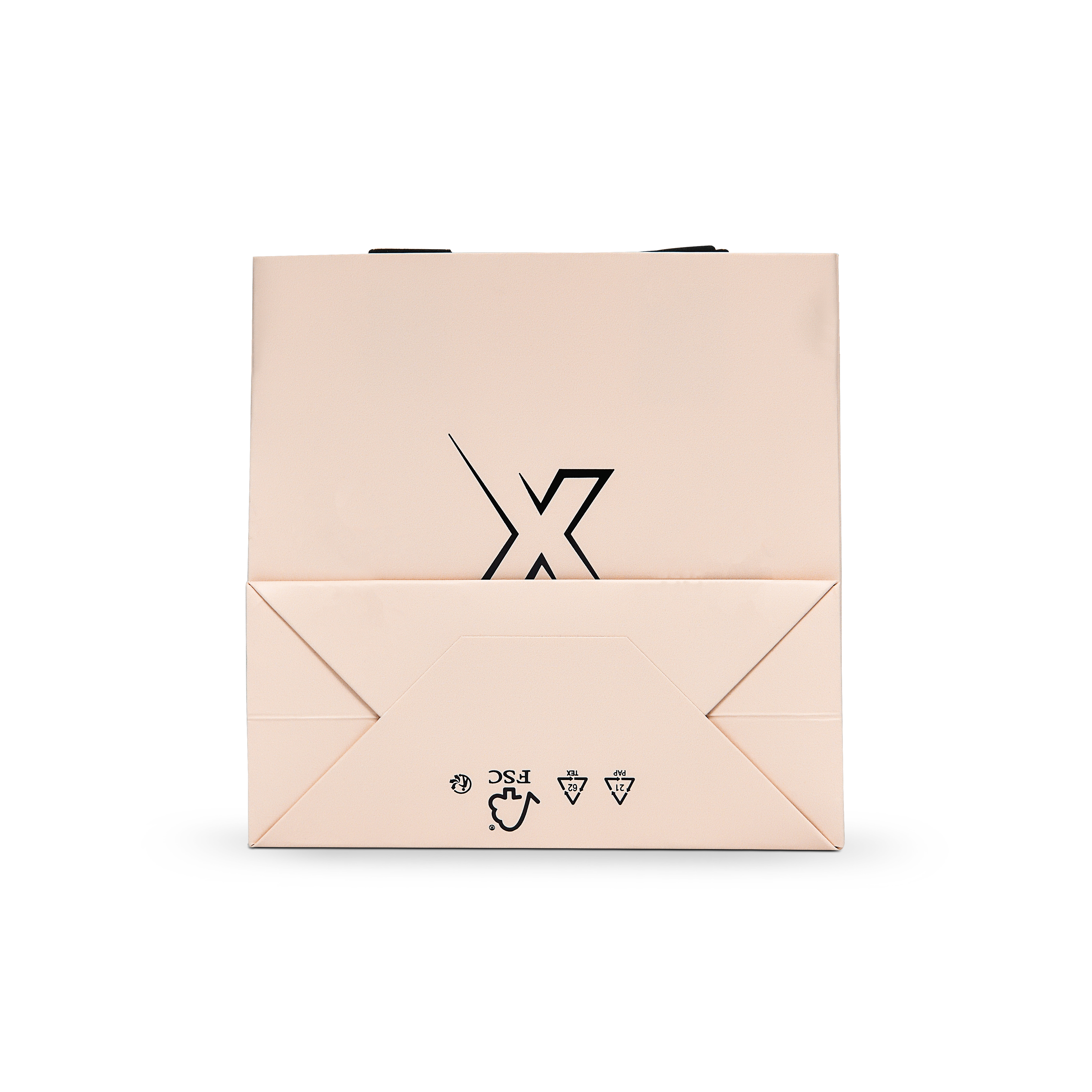 Premium Beige Shopping Bag with Black Foil and Cotton Handles