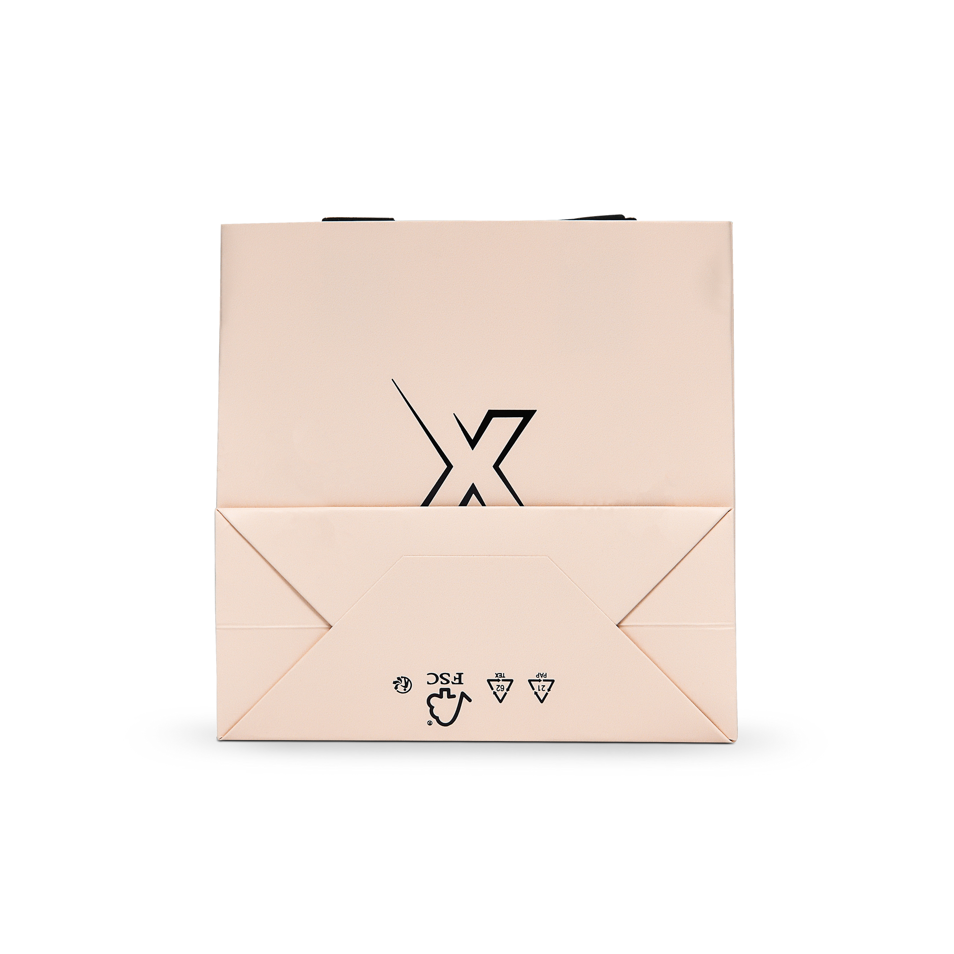 Premium Beige Shopping Bag with Black Foil and Cotton Handles