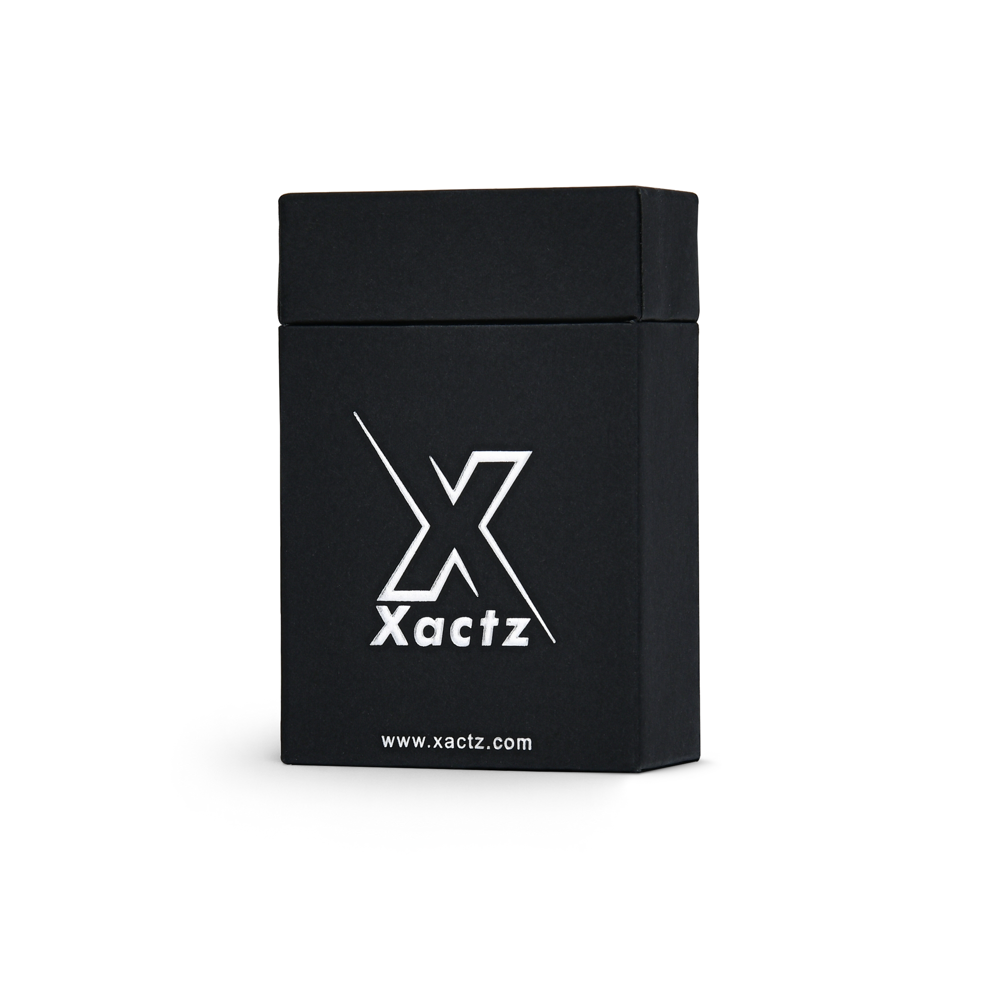 Coffret de luxe noir personnalisé avec couvercle à rabat, film argenté et calage en mousse EVA