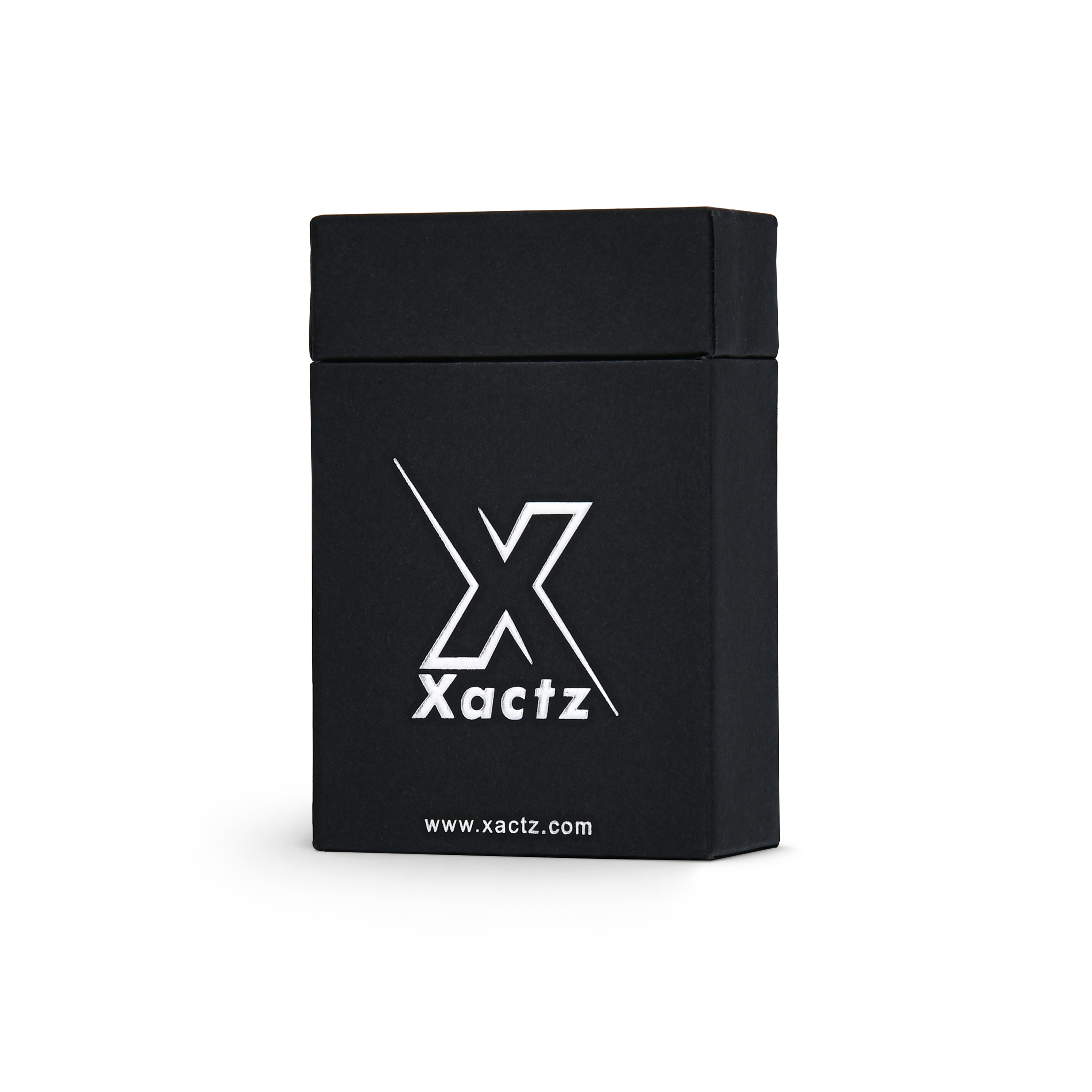 Coffret de luxe noir personnalisé avec couvercle à rabat, film argenté et calage en mousse EVA