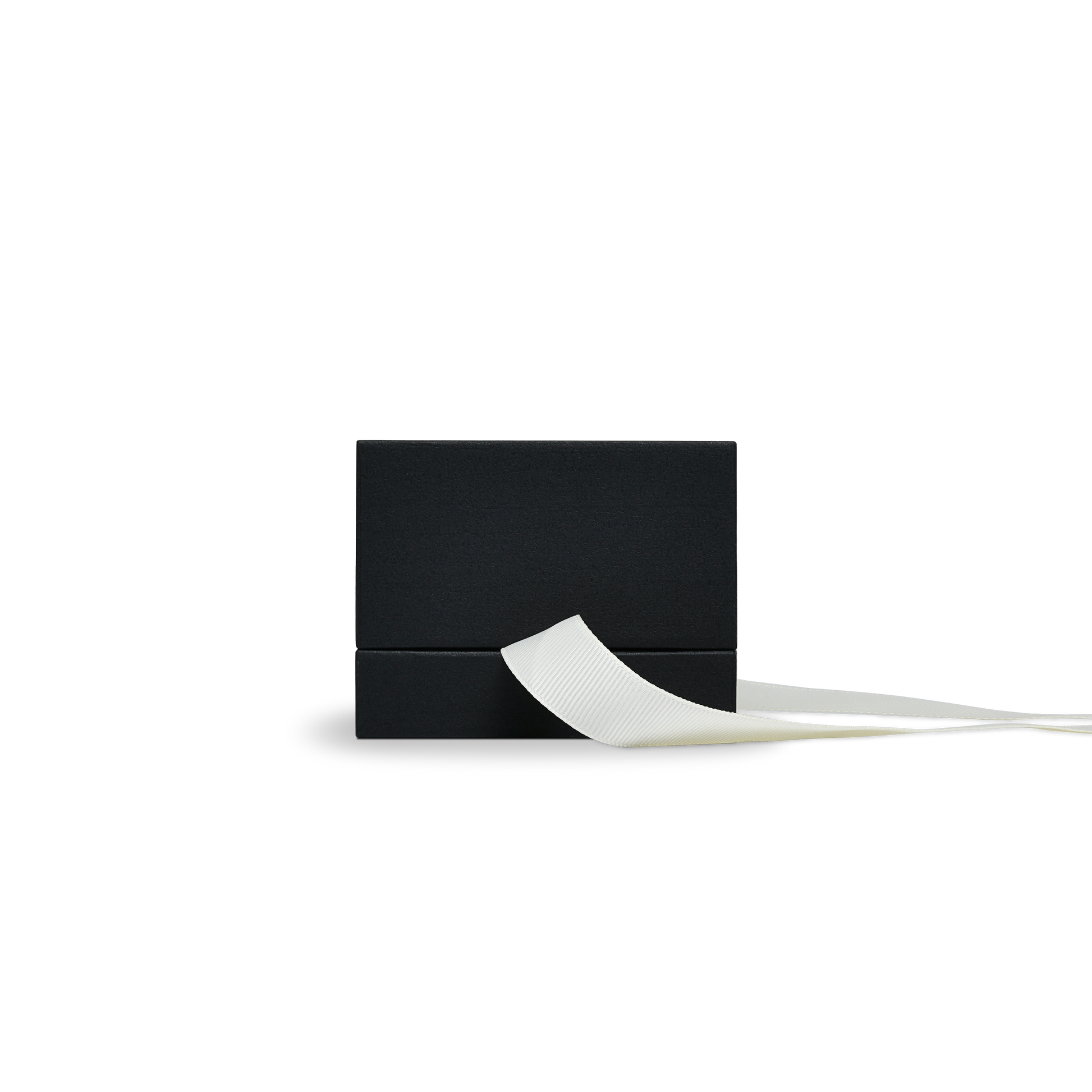 Premium Black Textured Gold Embossed Hot Stamped Rigid Lid and Base Gift Box with Ribbon Closure