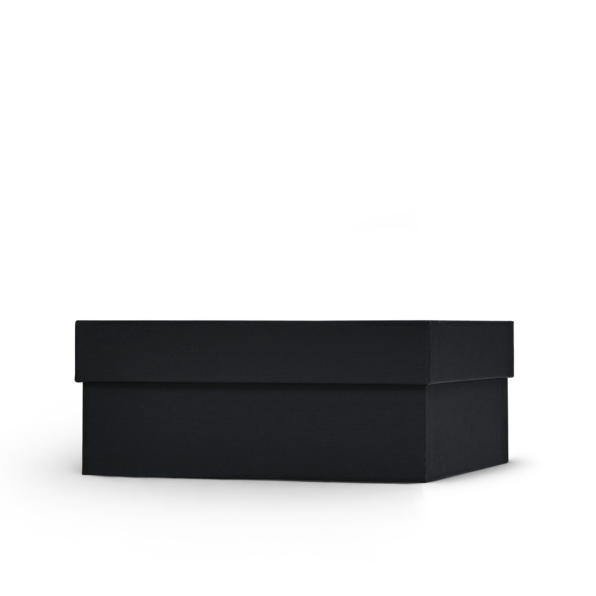 Premium Black Textured Hot Stamped Platinum Foil Luxury Lid and Base Gift Box