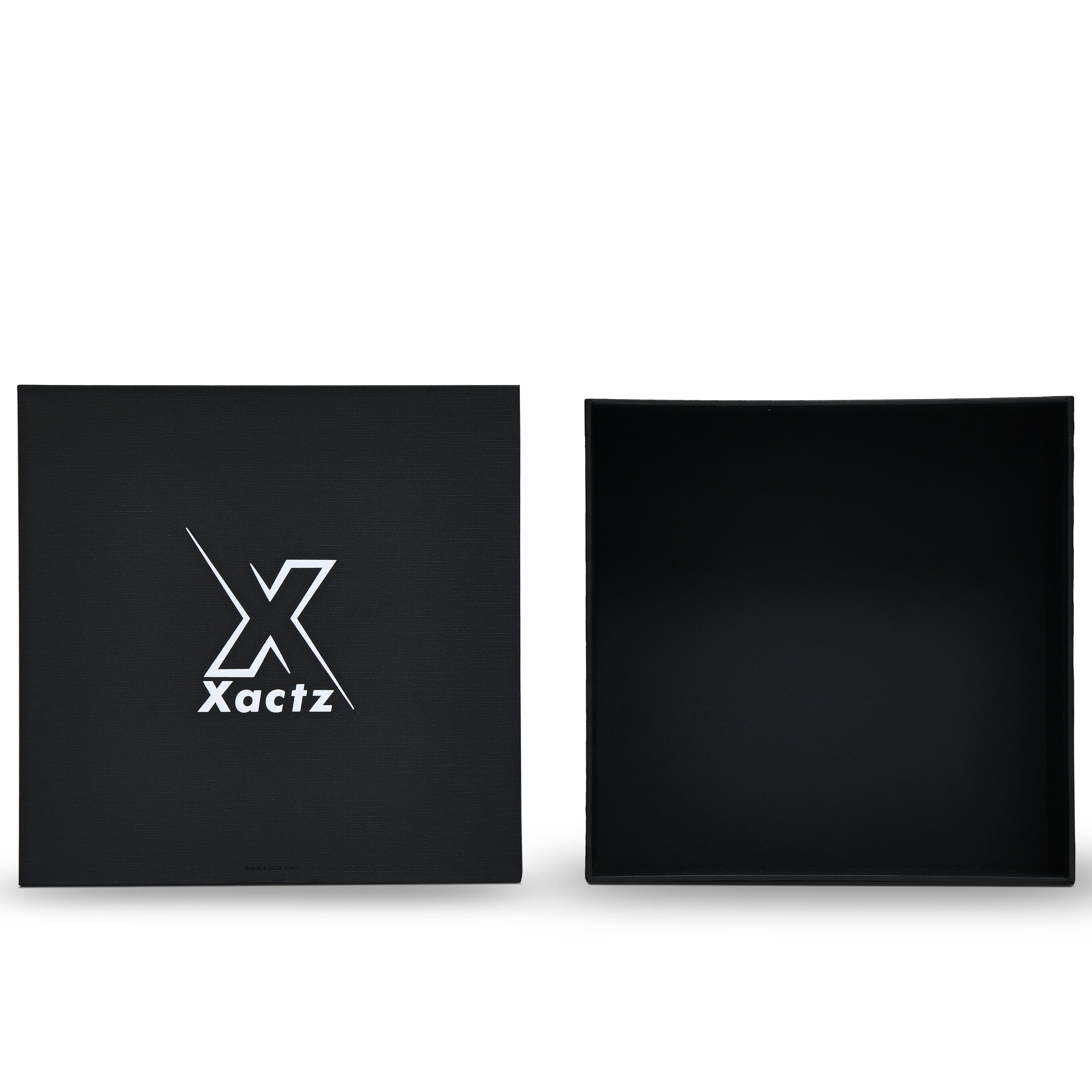 Premium Black Textured Platinum Foil Embossed Luxury Lid and Base Gift Box