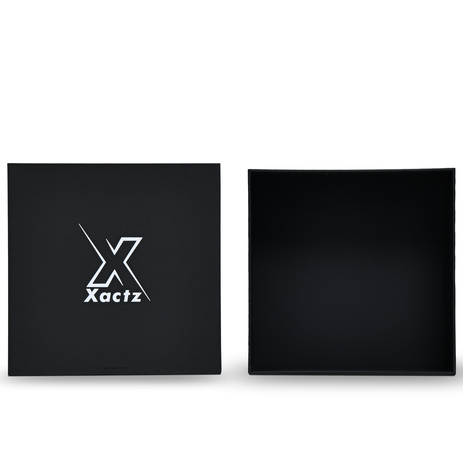 Premium Black Textured Platinum Foil Embossed Luxury Lid and Base Gift Box