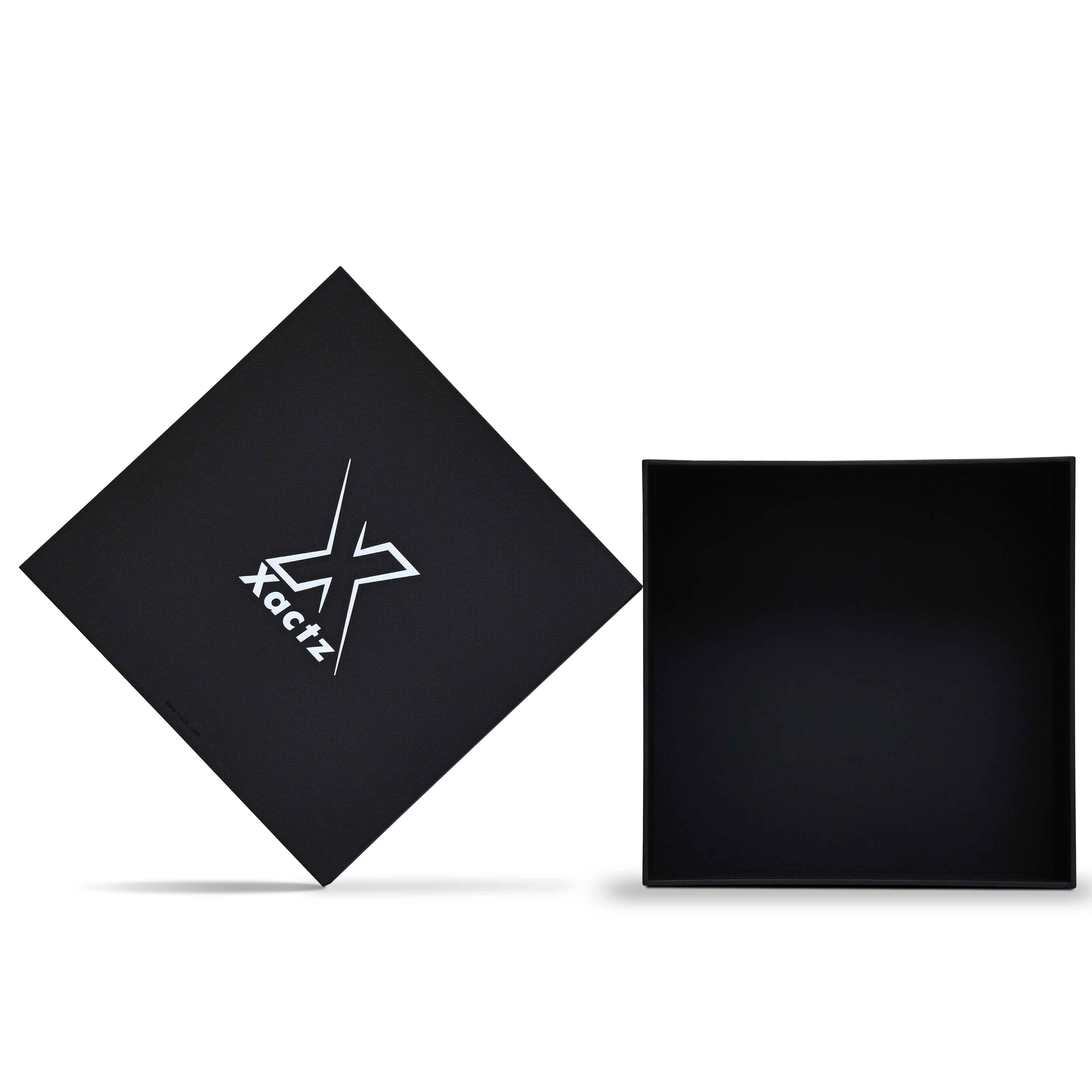 Premium Black Textured Platinum Foil Embossed Luxury Lid and Base Gift Box