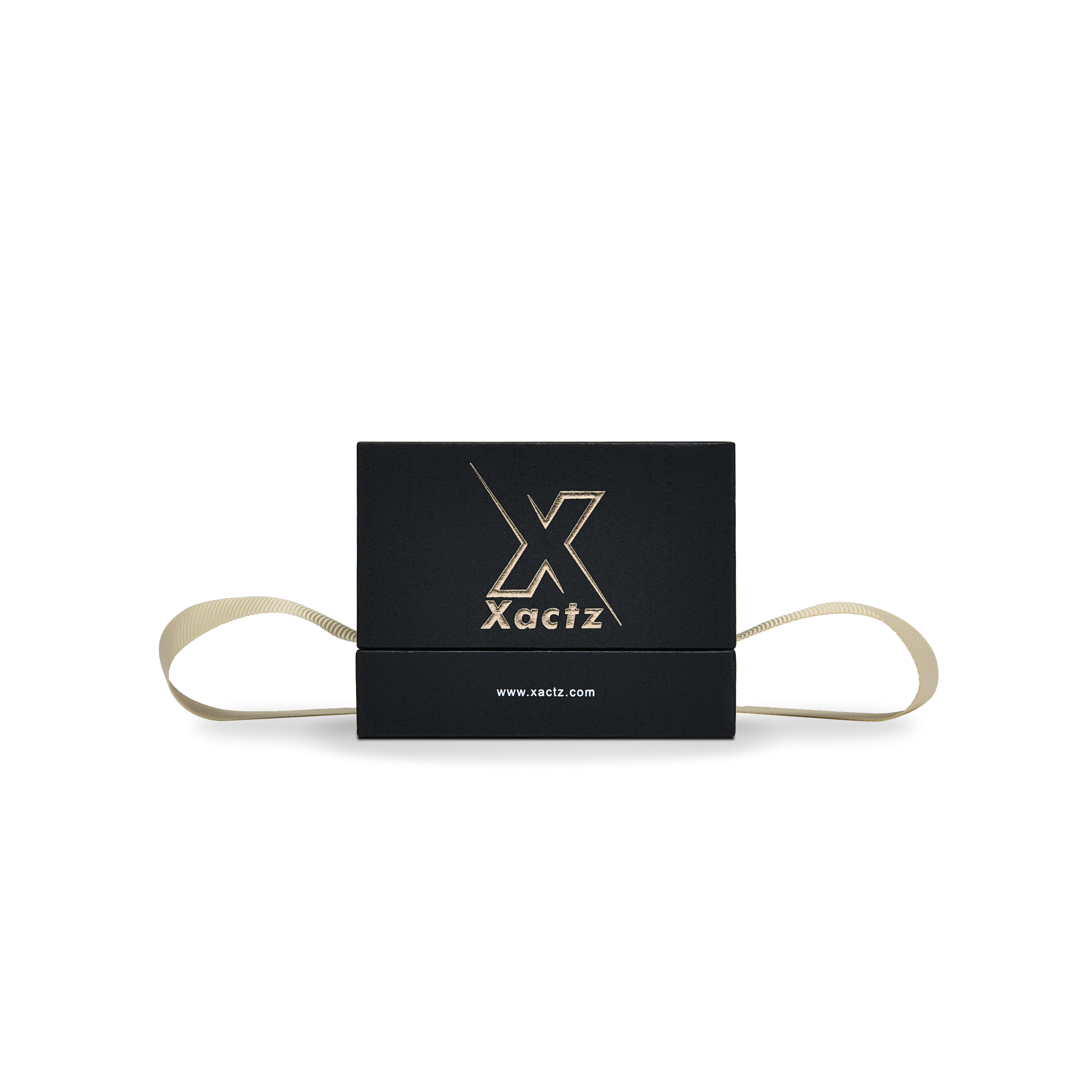 Premium Black Textured Rose Gold Embossed Hot Stamped Rigid Gift Box with Ribbon Closure