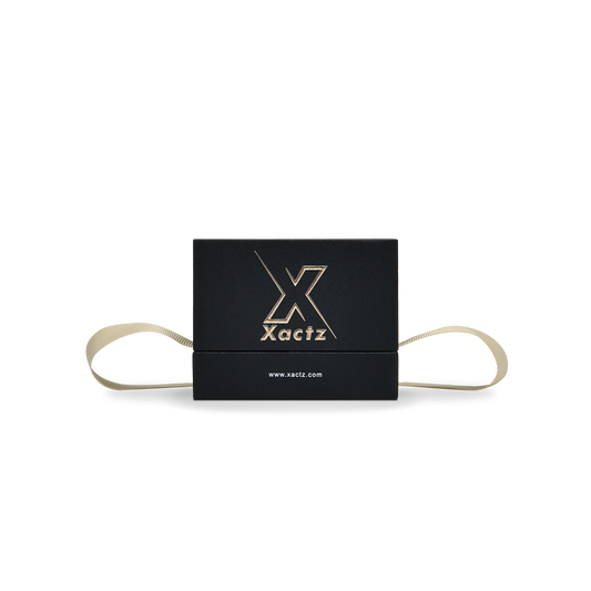 Premium Black Textured Rose Gold Embossed Hot Stamped Rigid Gift Box with Ribbon Closure