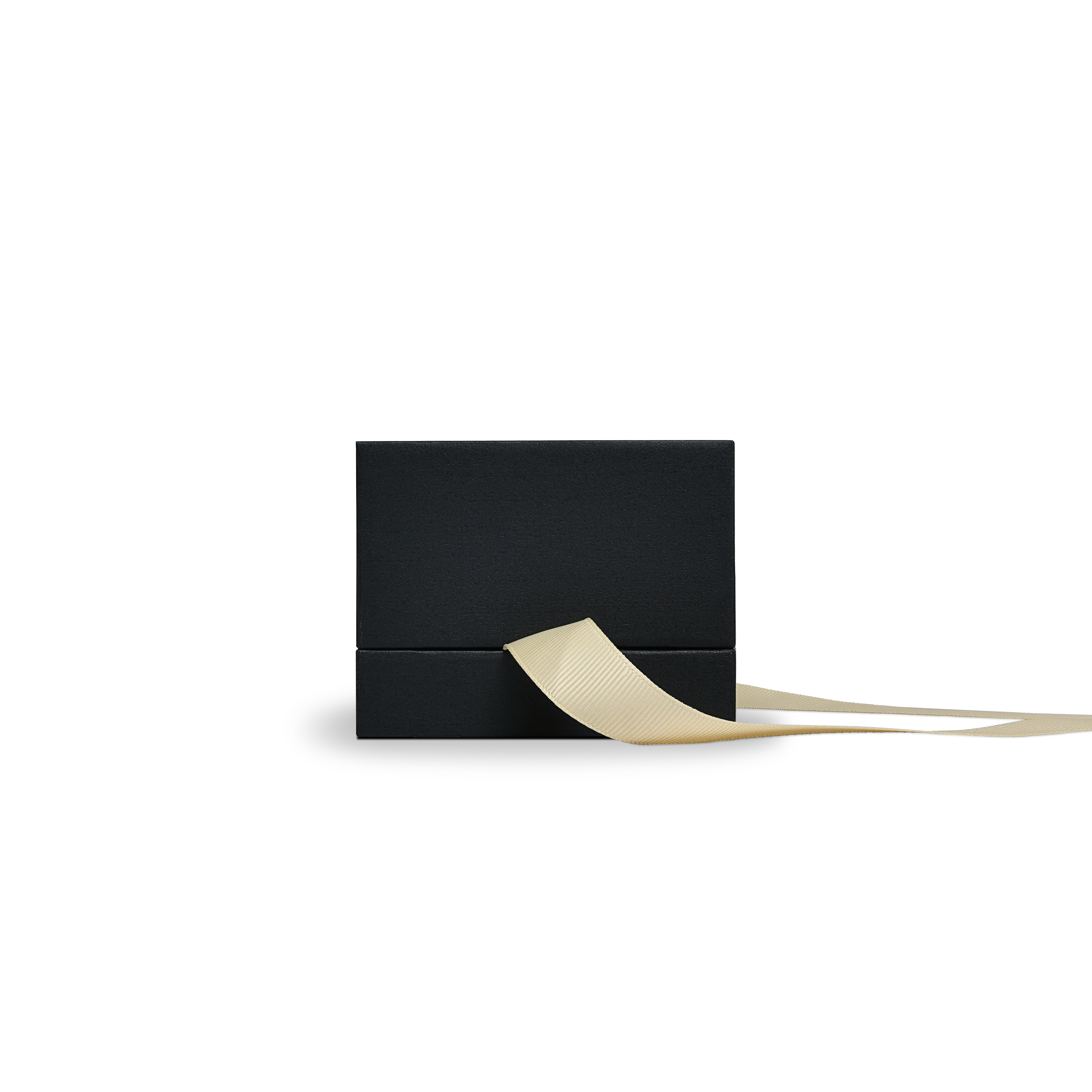 Premium Black Textured Rose Gold Embossed Hot Stamped Rigid Gift Box with Ribbon Closure