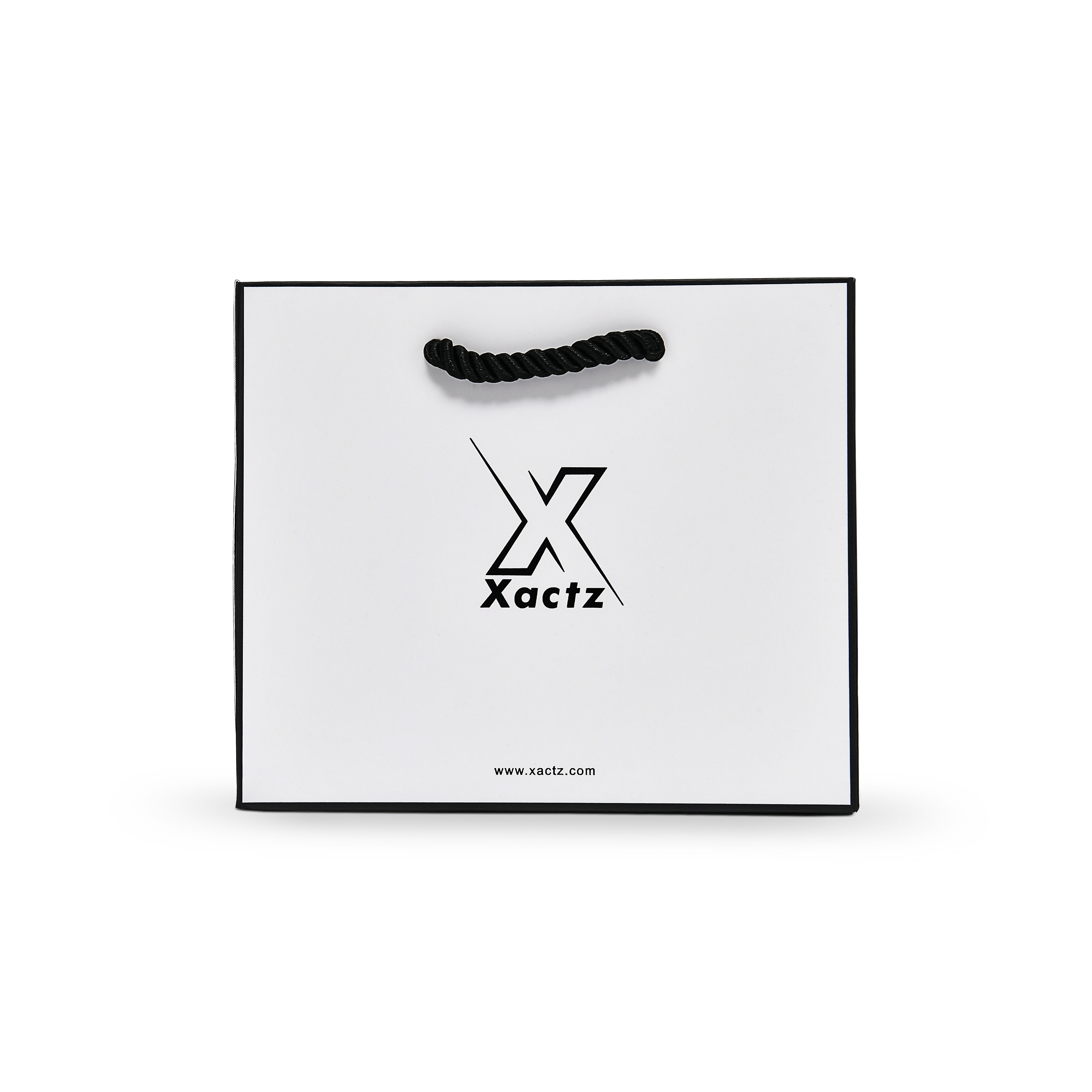 Premium Black & White Shopping Bag with Twisted Rope Handles