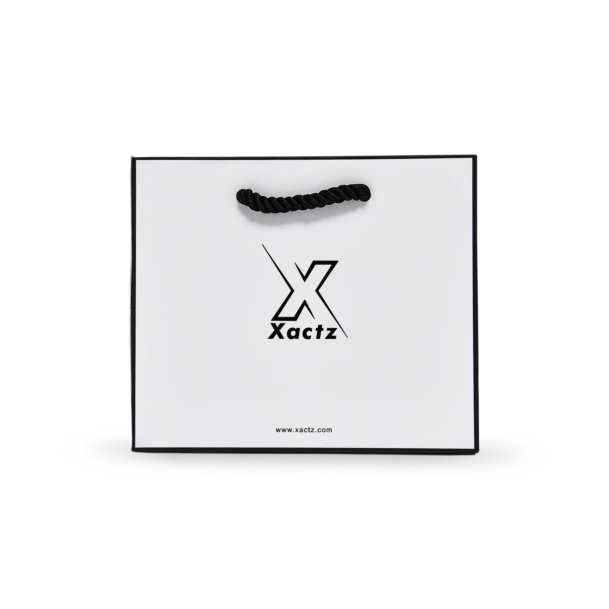 Premium Black & White Shopping Bag with Twisted Rope Handles