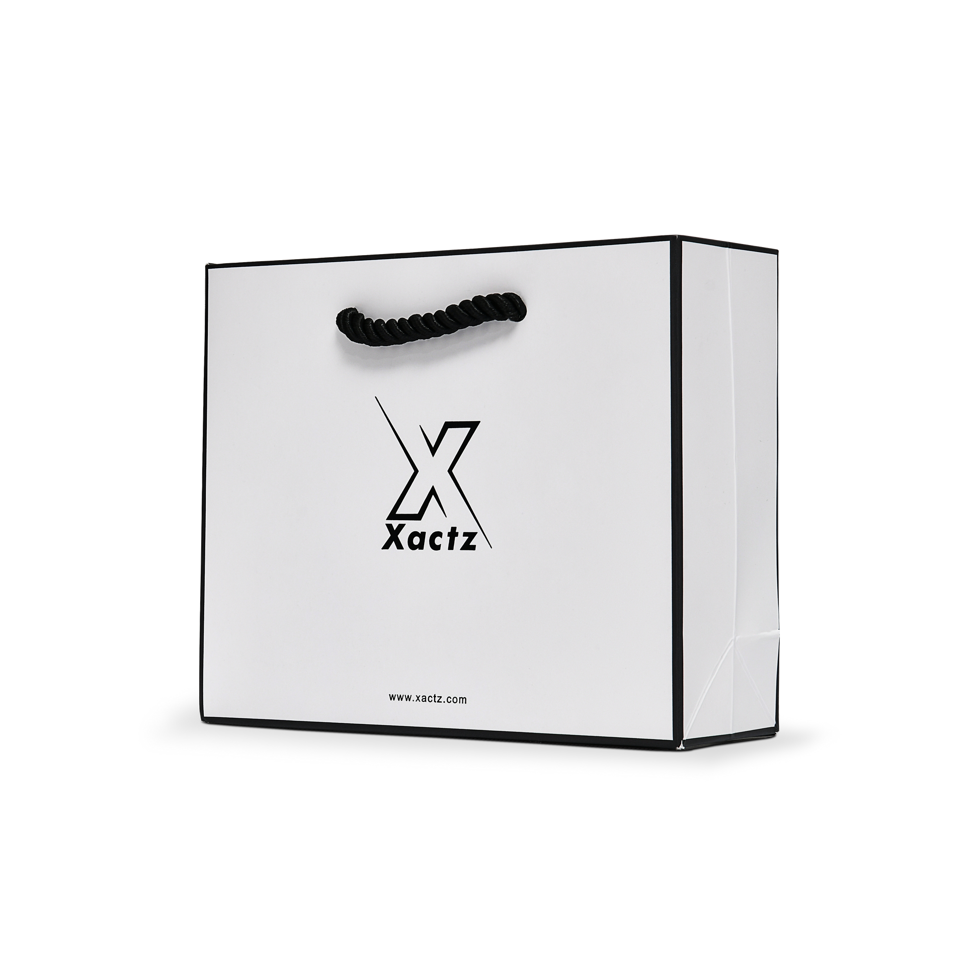 Premium Black & White Shopping Bag with Twisted Rope Handles