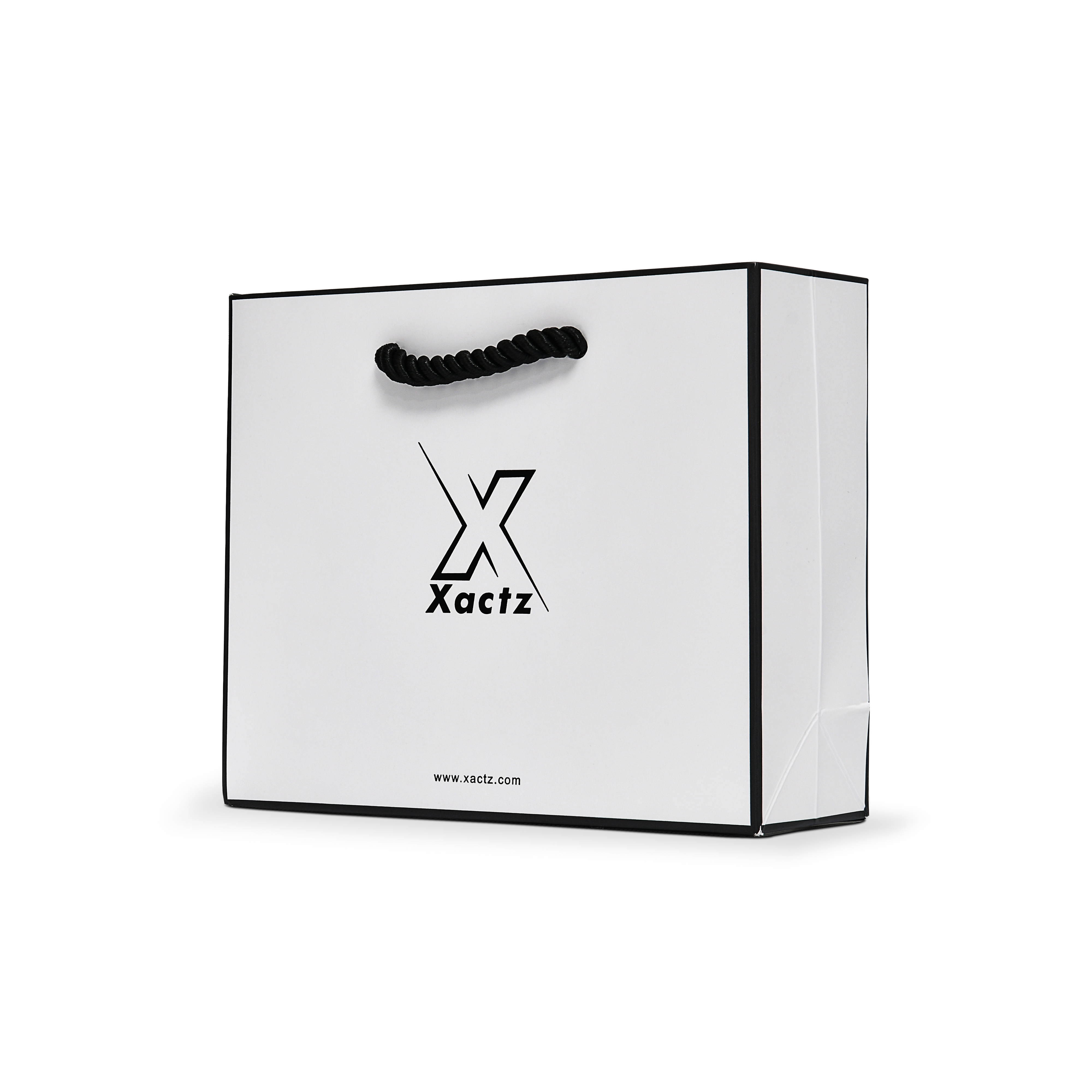 Premium Black &amp; White Shopping Bag with Twisted Rope Handles