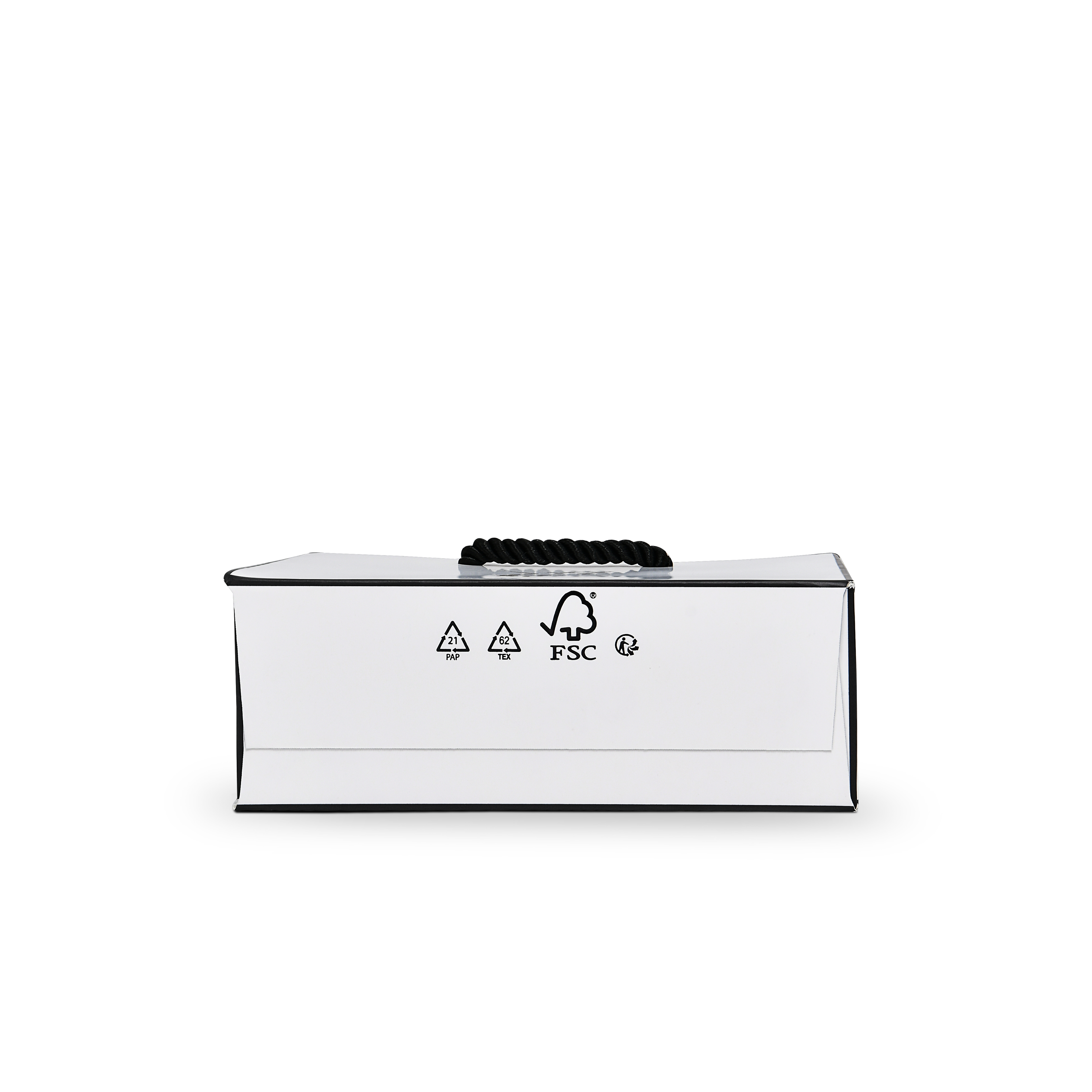 Premium Black & White Shopping Bag with Twisted Rope Handles