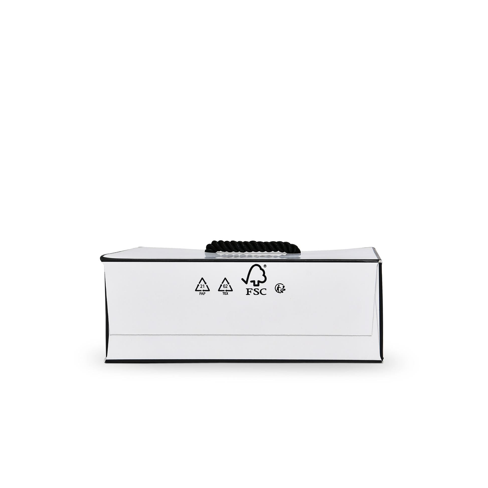 Premium Black & White Shopping Bag with Twisted Rope Handles