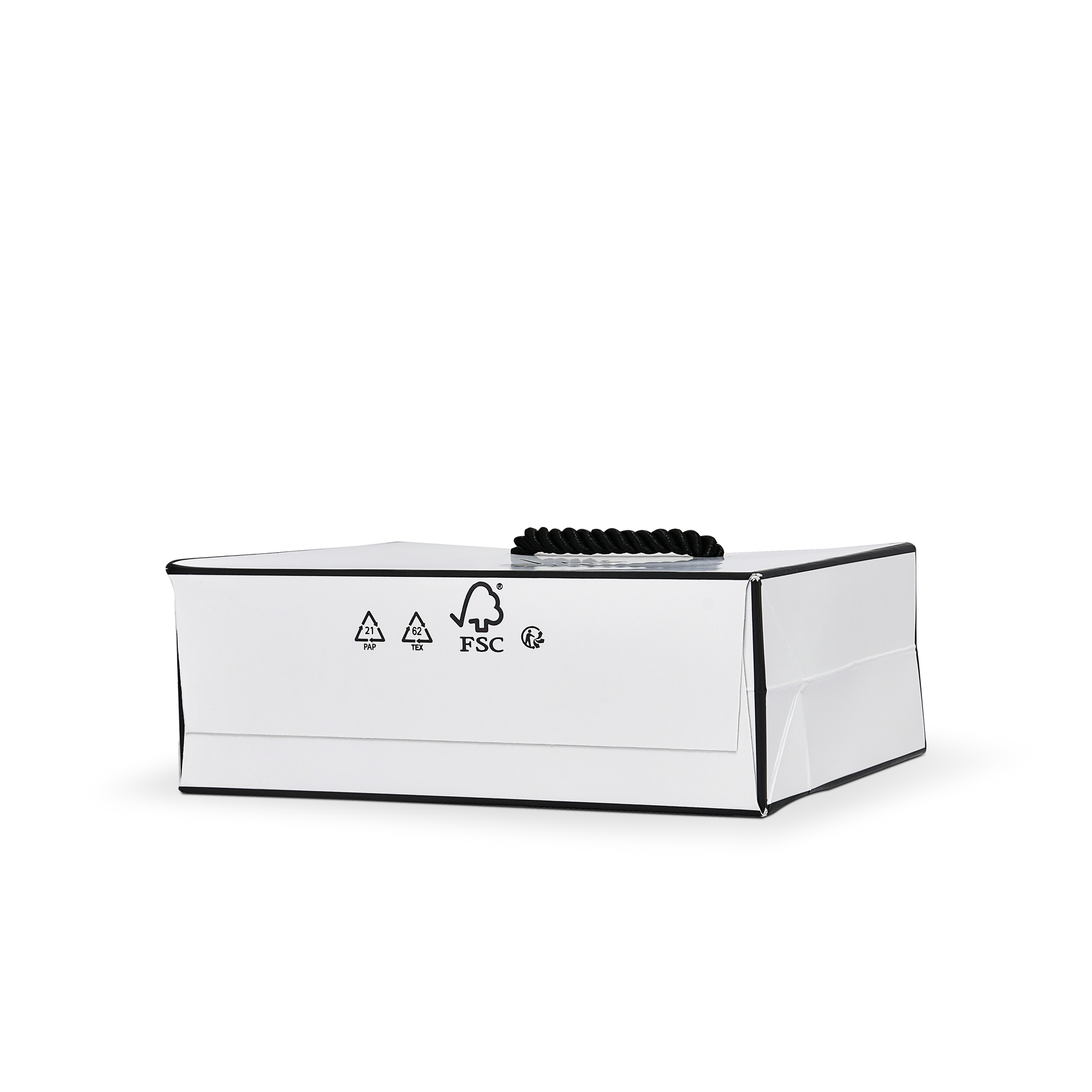 Premium Black & White Shopping Bag with Twisted Rope Handles