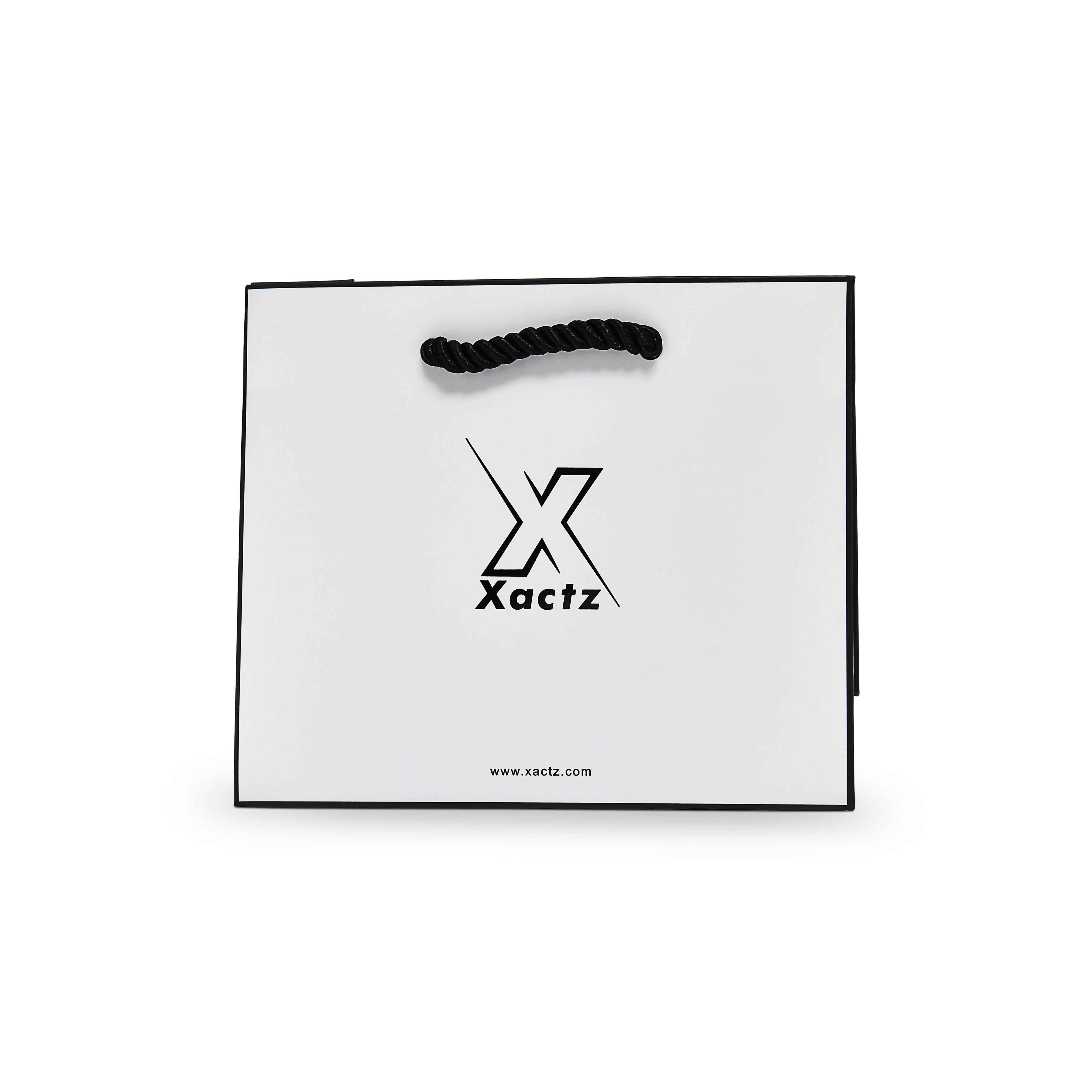 Premium Black & White Shopping Bag with Twisted Rope Handles