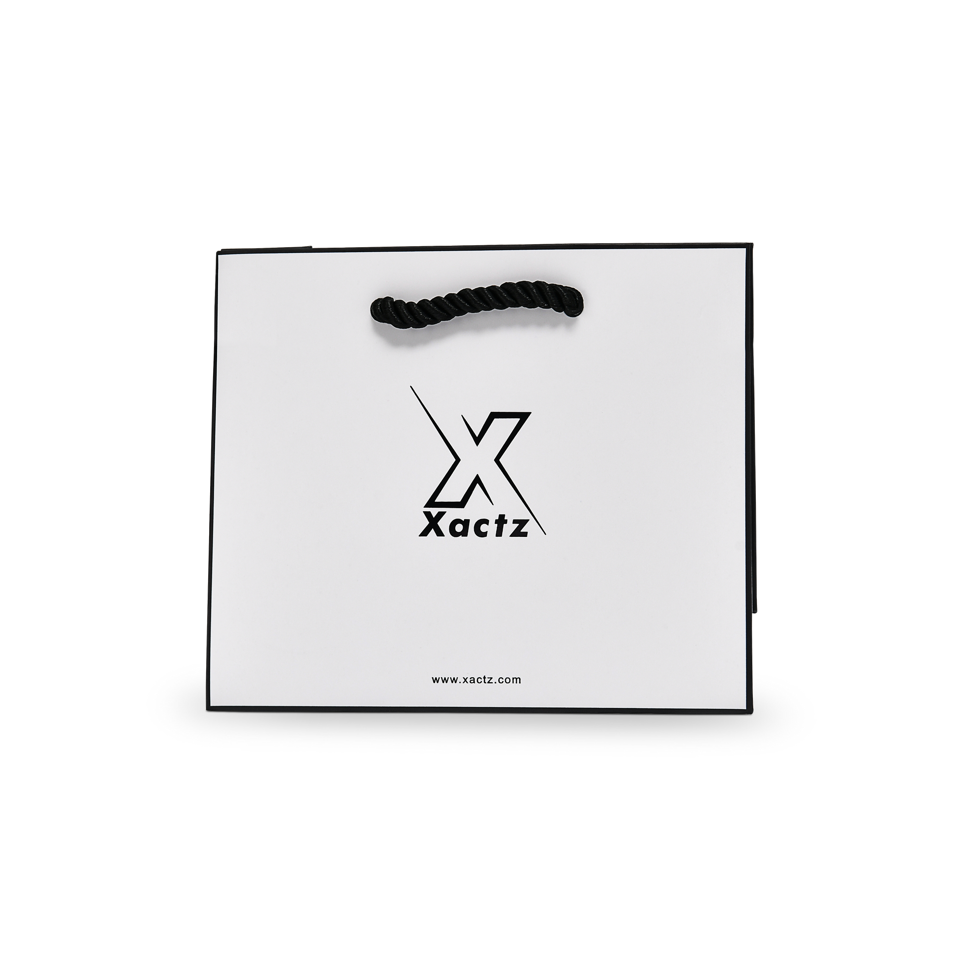 Premium Black & White Shopping Bag with Twisted Rope Handles