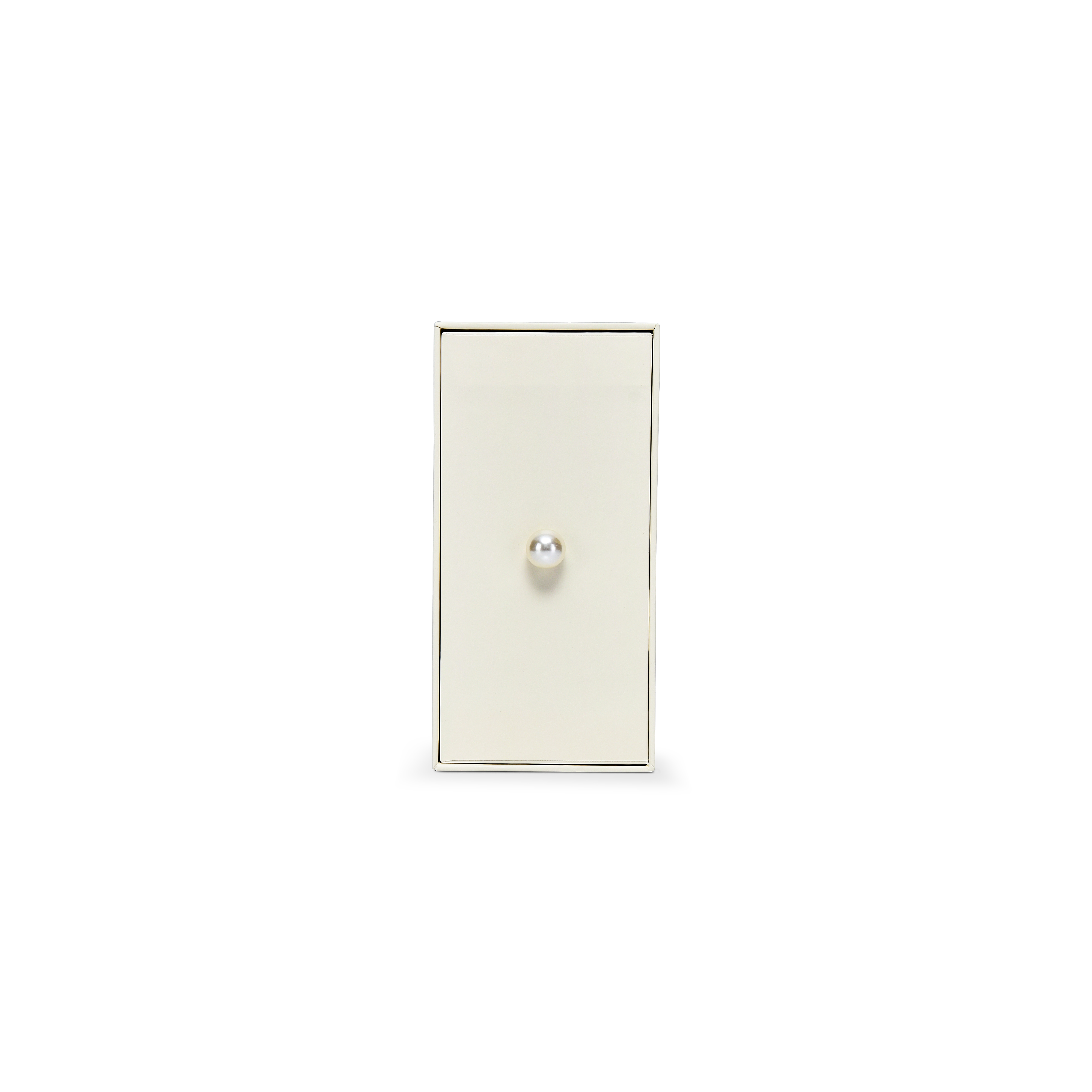 Premium Cream Drawer-Style Luxury Gift Box with Embossed Matte Gold Foil and Metal Pearl Handle