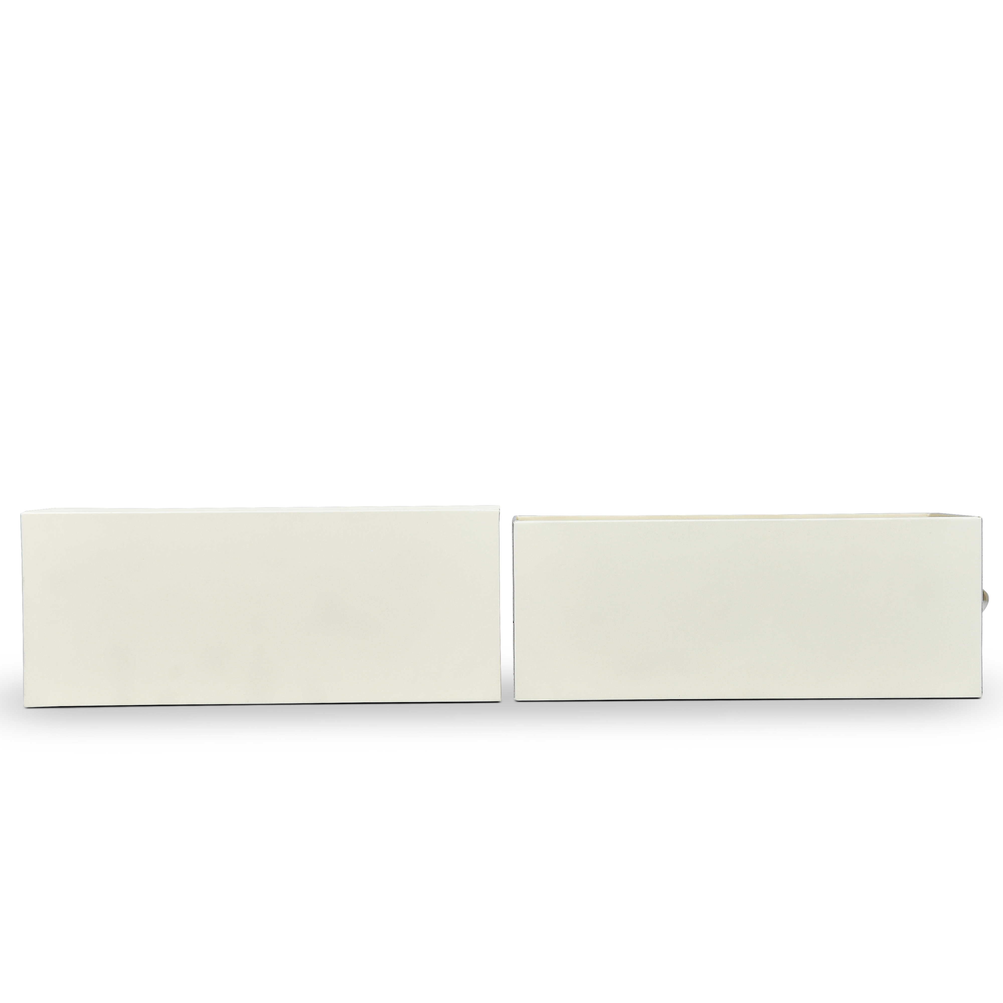 Premium Cream Drawer-Style Luxury Gift Box with Embossed Matte Gold Foil and Metal Pearl Handle