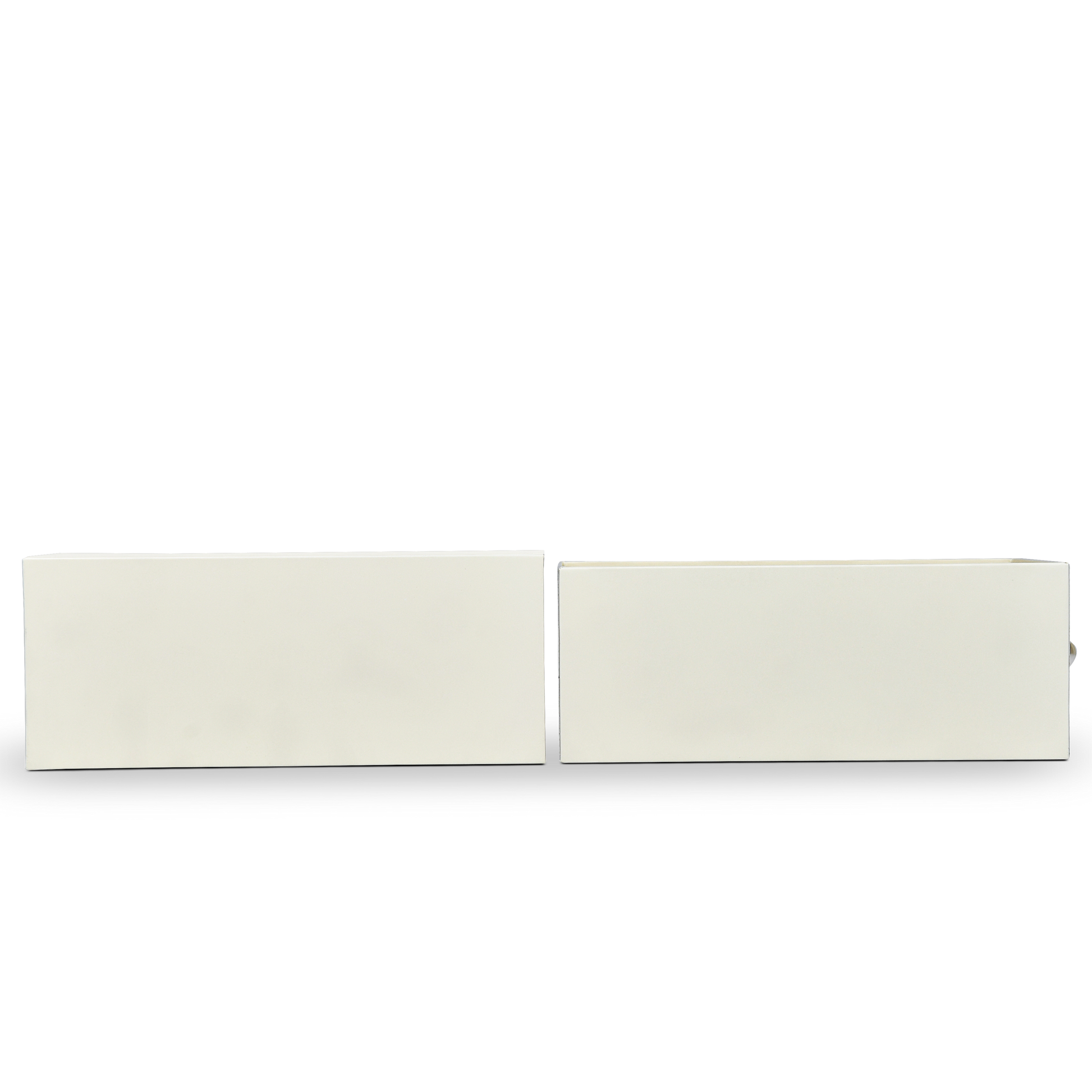 Premium Cream Drawer-Style Luxury Gift Box with Embossed Matte Gold Foil and Metal Pearl Handle