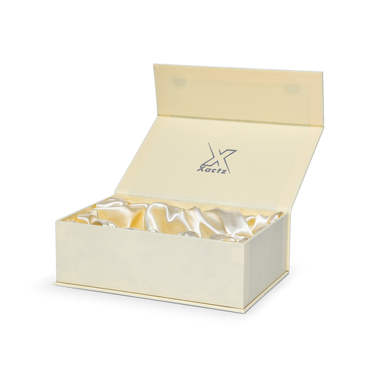 Luxury Custom Book Style Box Colorful Silver Foil Satin Lining Packaging