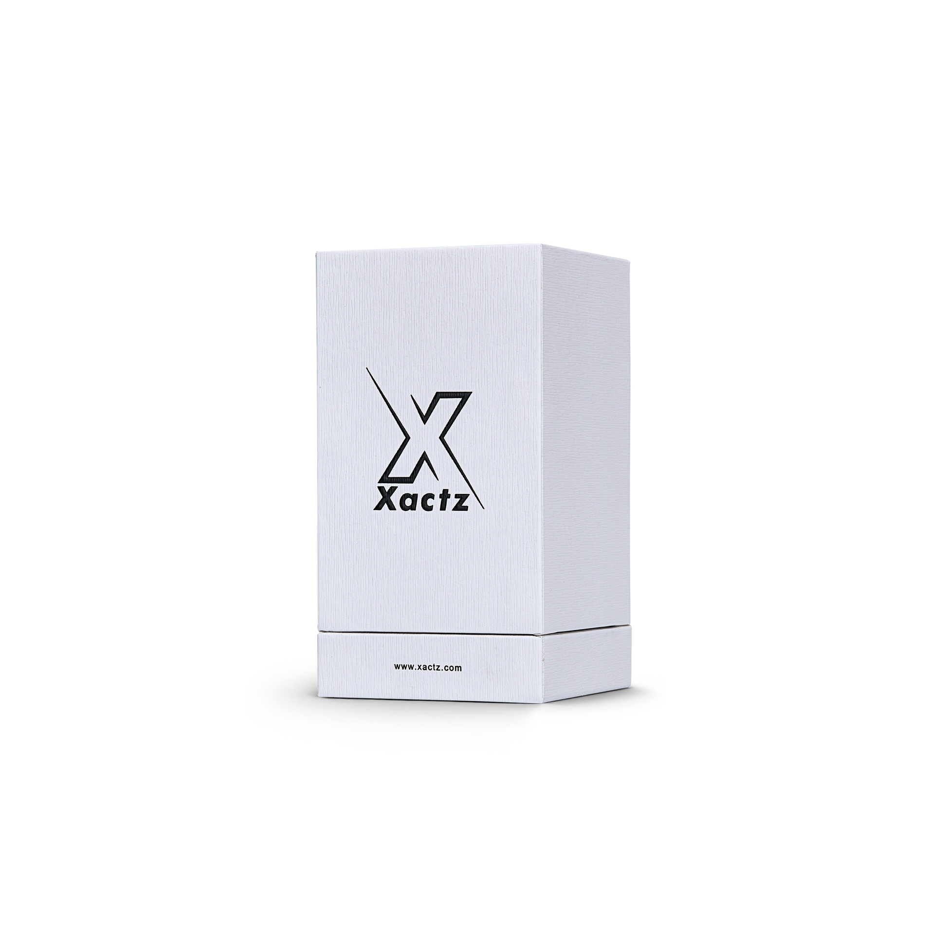 Premium Crystal White Textured Black Gold Embossed Hot Stamped Extra Tall Rigid Gift Box