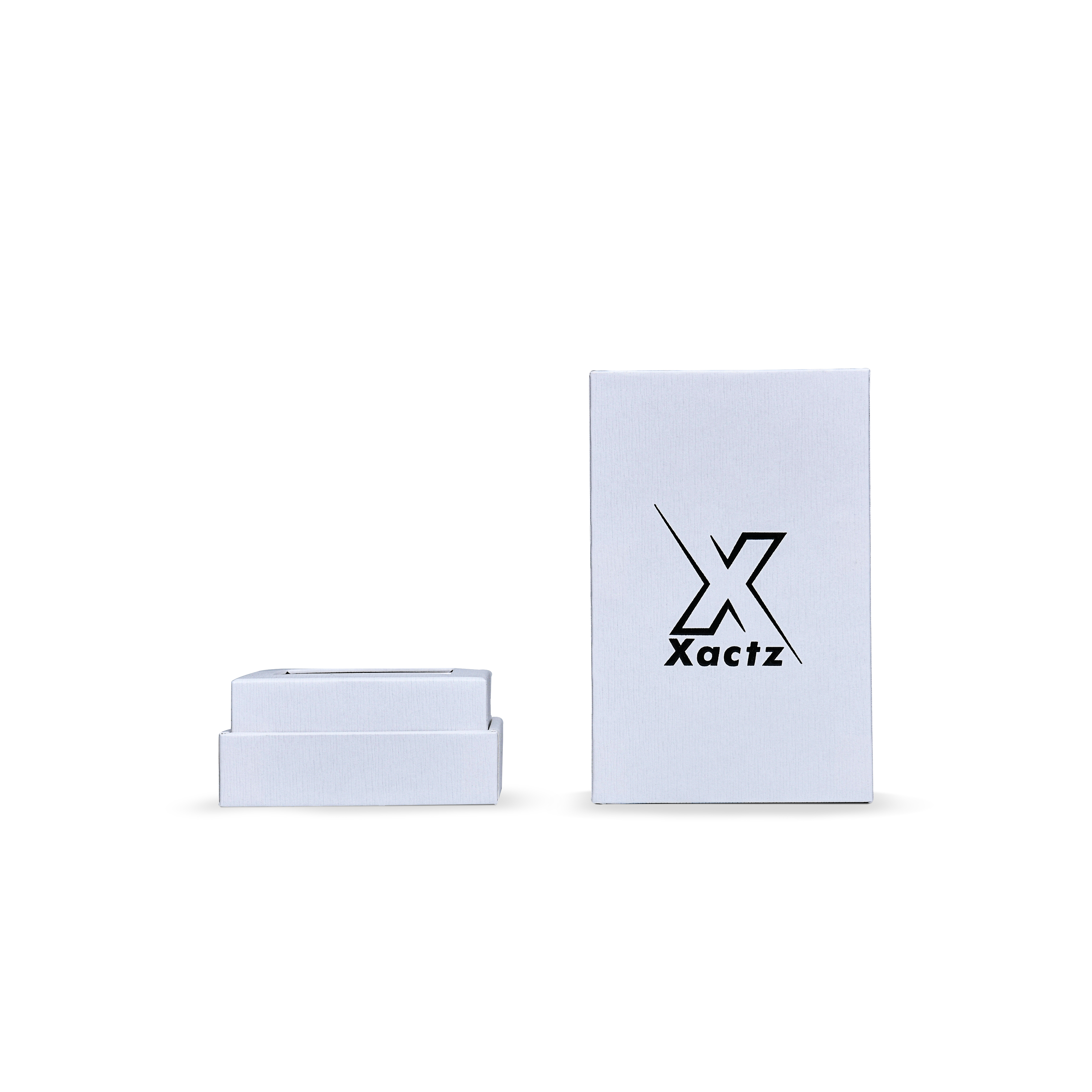 Premium Crystal White Textured Black Gold Embossed Hot Stamped Extra Tall Rigid Gift Box