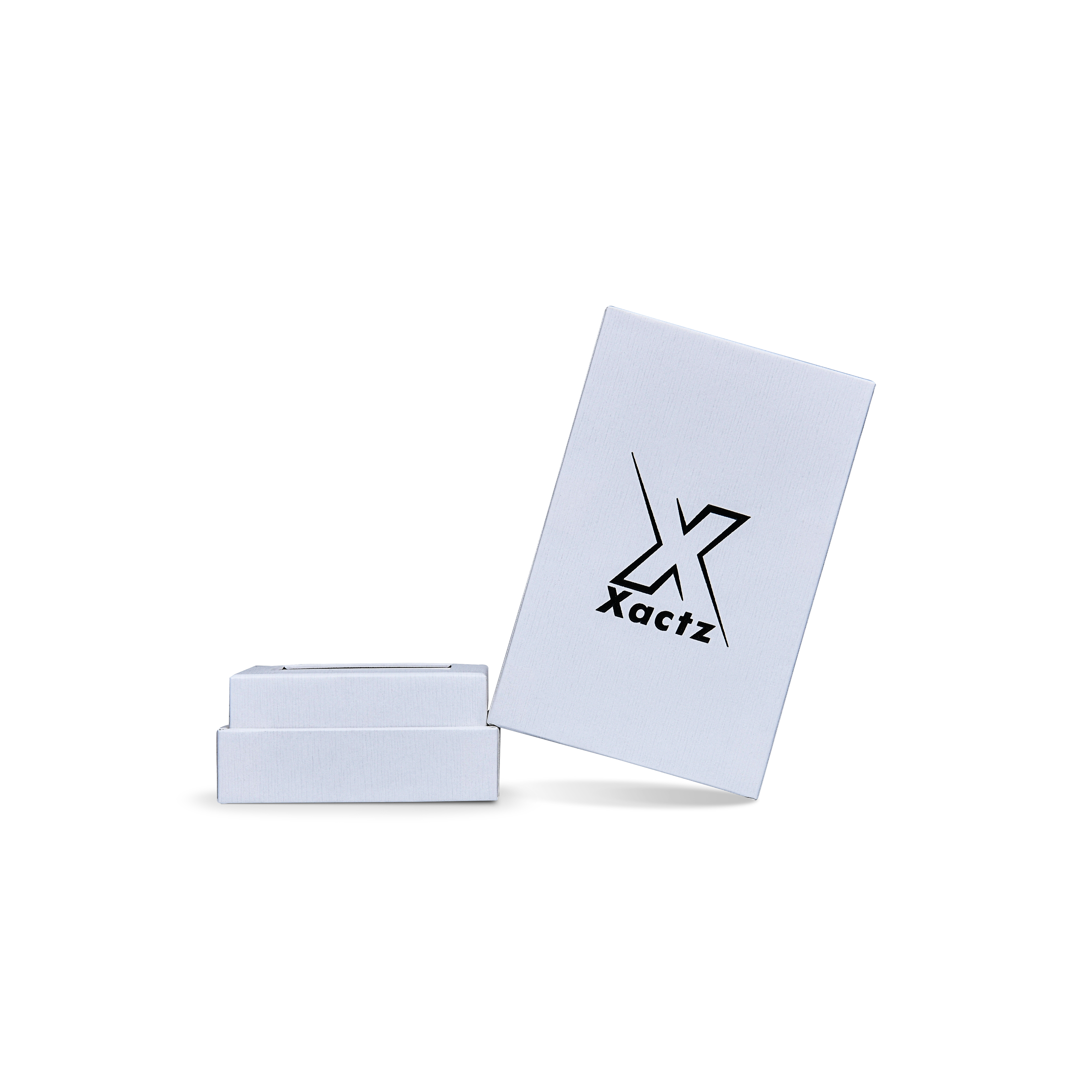 Premium Crystal White Textured Black Gold Embossed Hot Stamped Extra Tall Rigid Gift Box