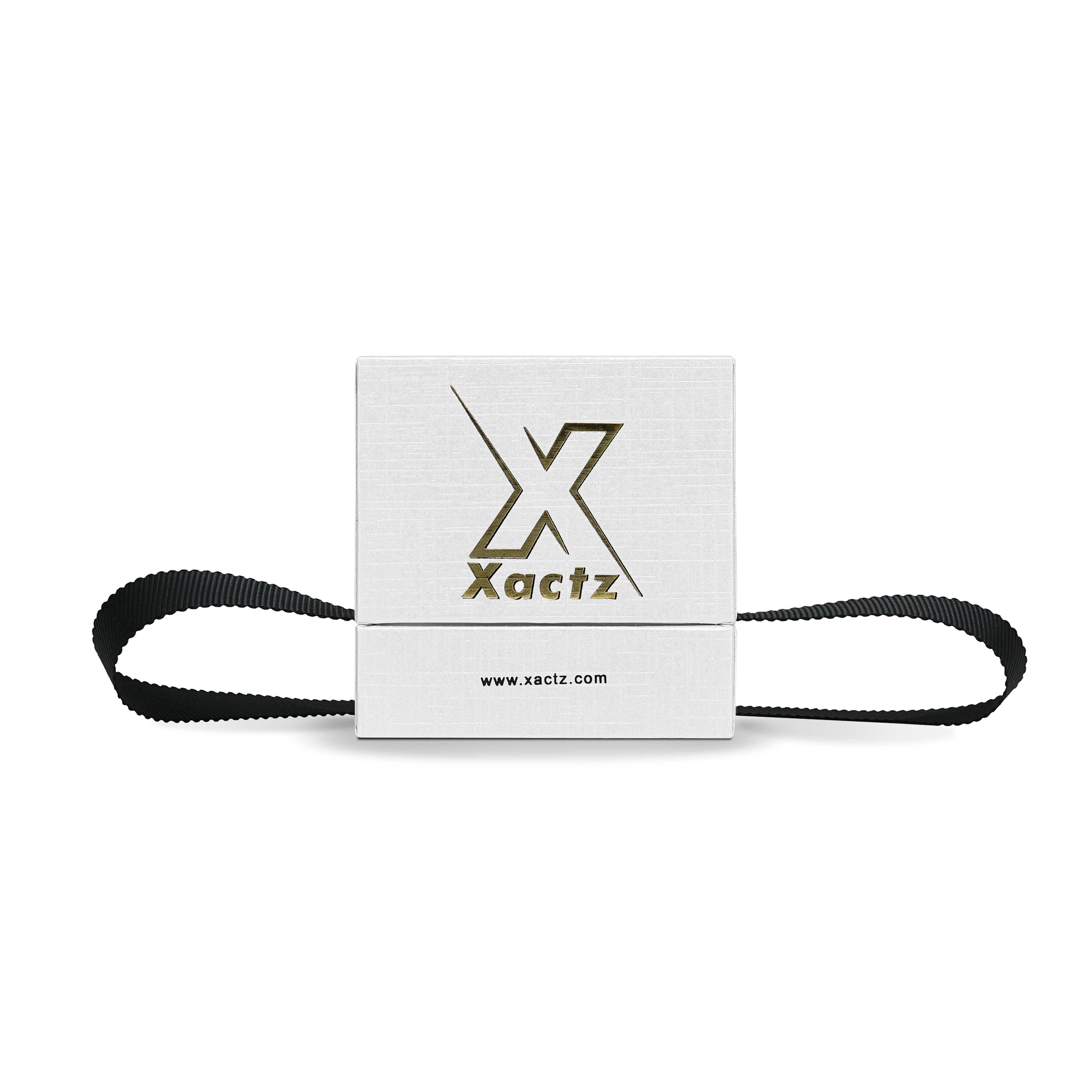 Premium Crystal White Textured Gold Embossed Hot Stamped Rigid Lid and Base Gift Box with Ribbon Closure