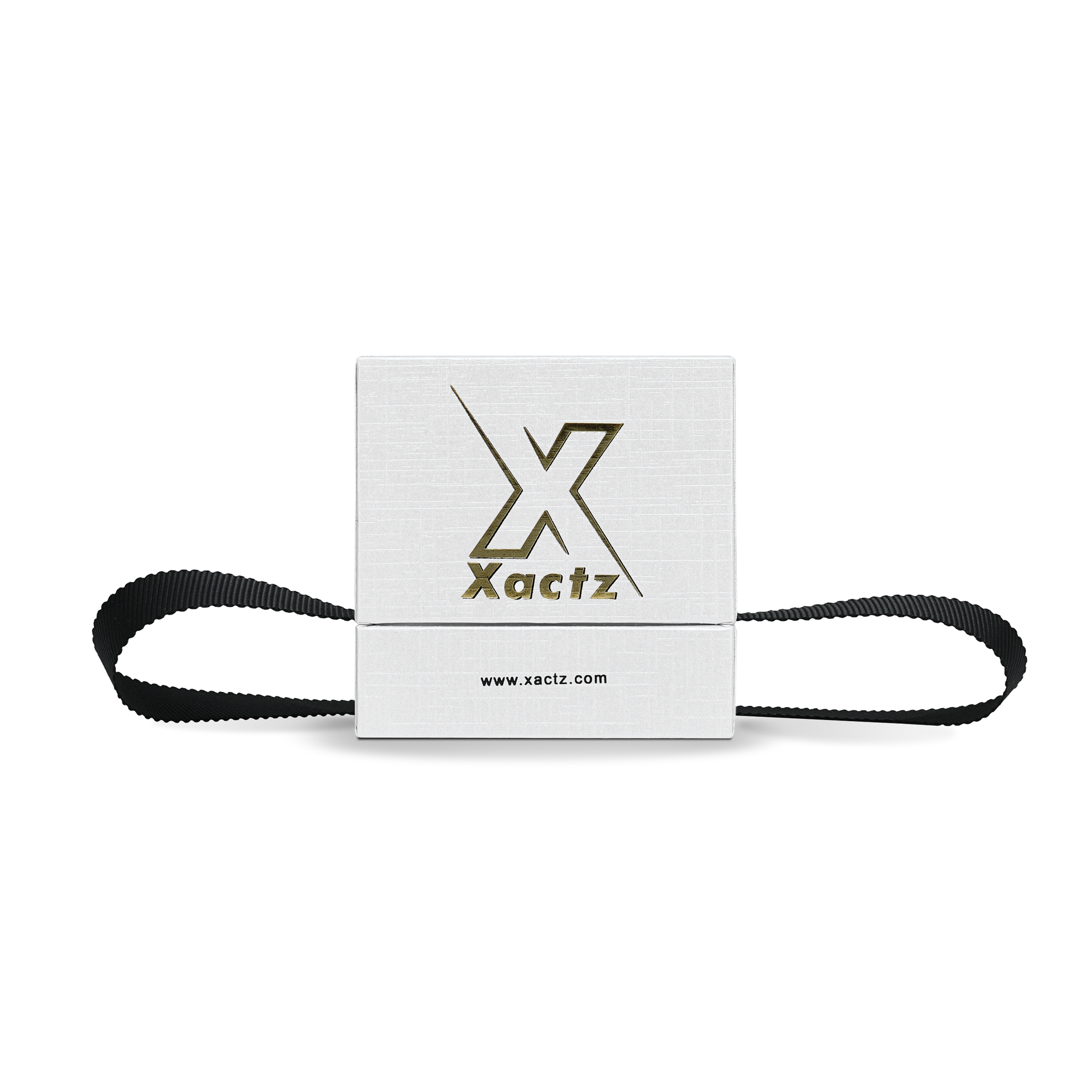 Premium Crystal White Textured Gold Embossed Hot Stamped Rigid Lid and Base Gift Box with Ribbon Closure