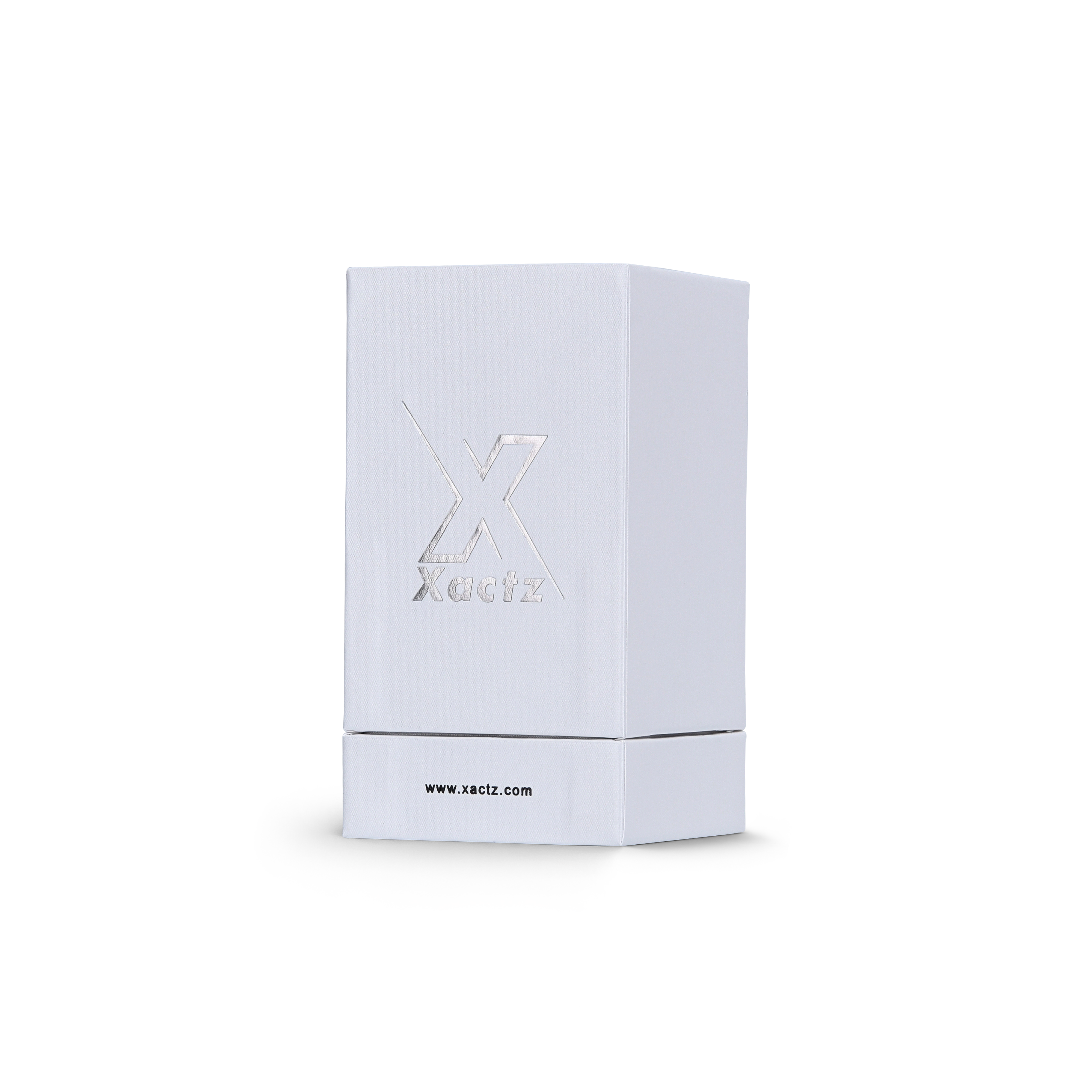 Premium Crystal White Textured Silver Hot Stamped Extra Tall Rigid Gift Box