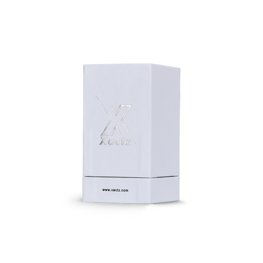 Premium Crystal White Textured Silver Hot Stamped Extra Tall Rigid Gift Box