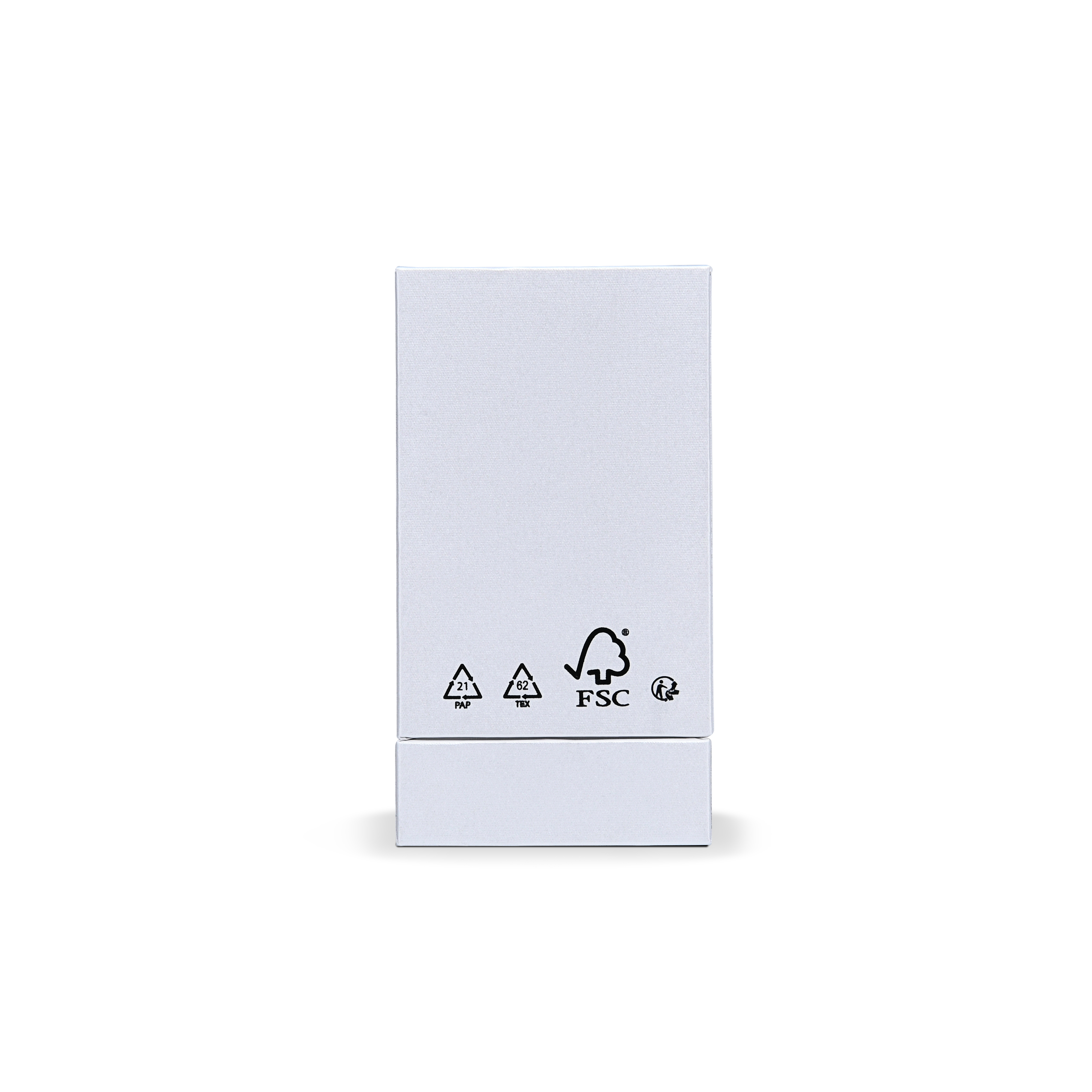 Premium Crystal White Textured Silver Hot Stamped Extra Tall Rigid Gift Box