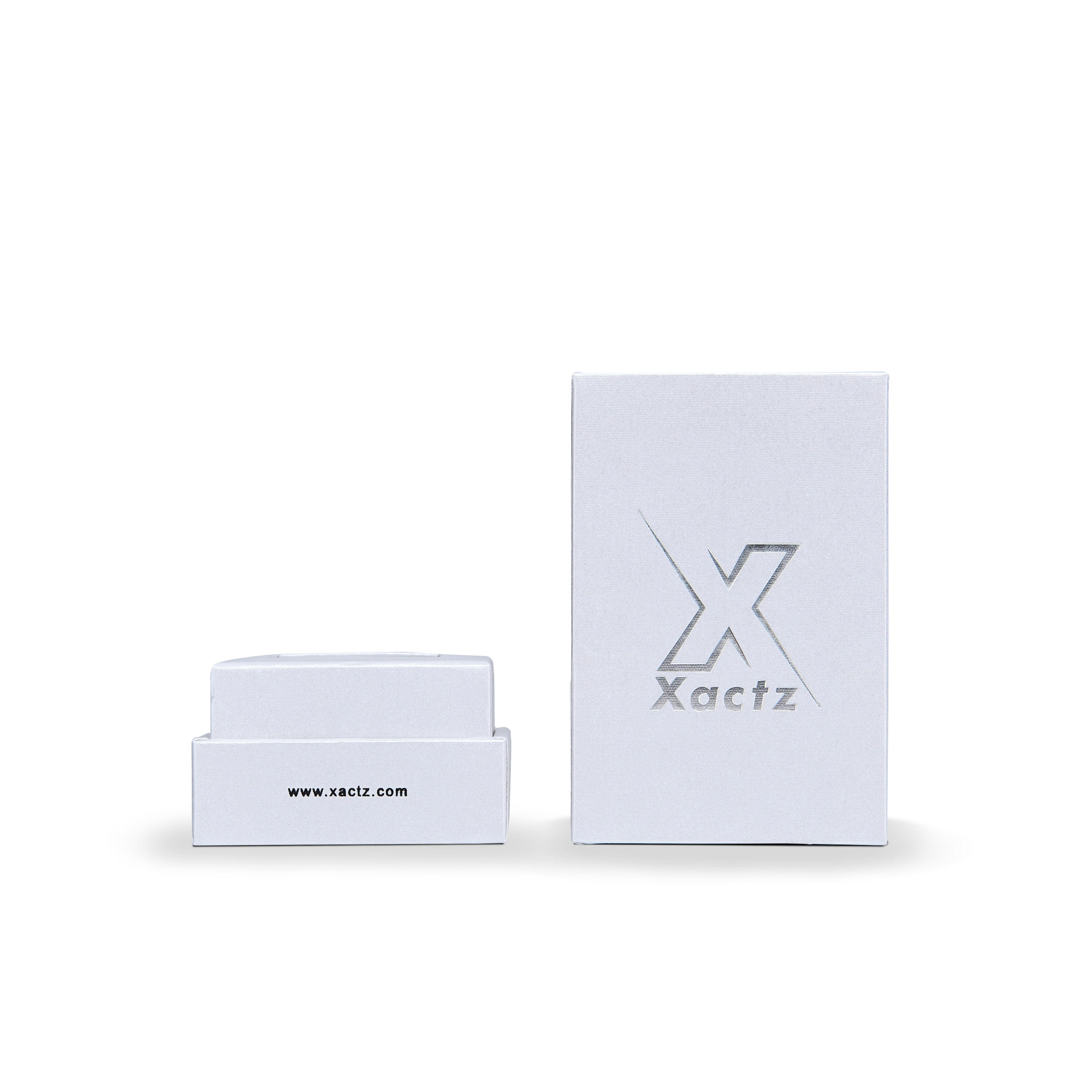 Premium Crystal White Textured Silver Hot Stamped Extra Tall Rigid Gift Box