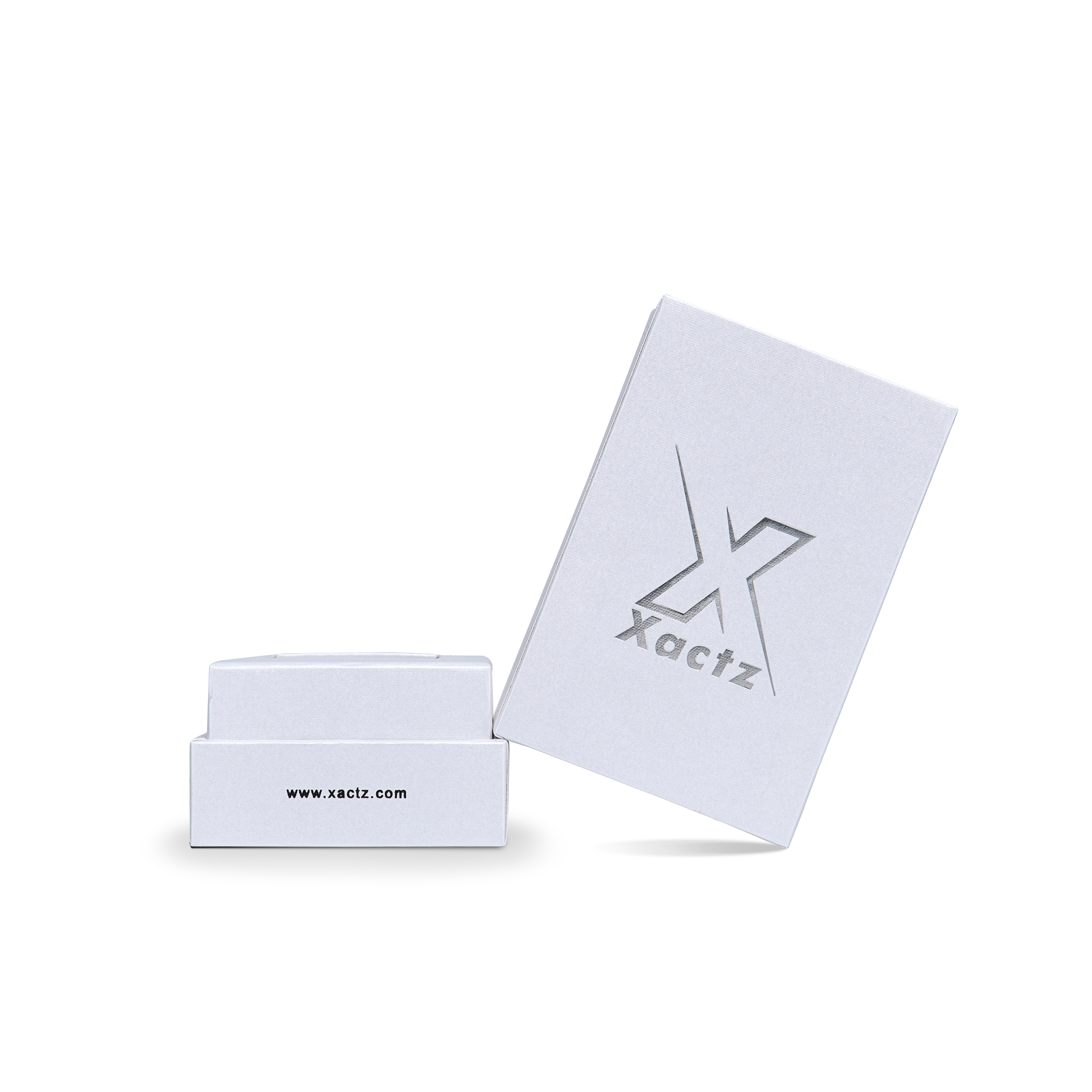 Premium Crystal White Textured Silver Hot Stamped Extra Tall Rigid Gift Box