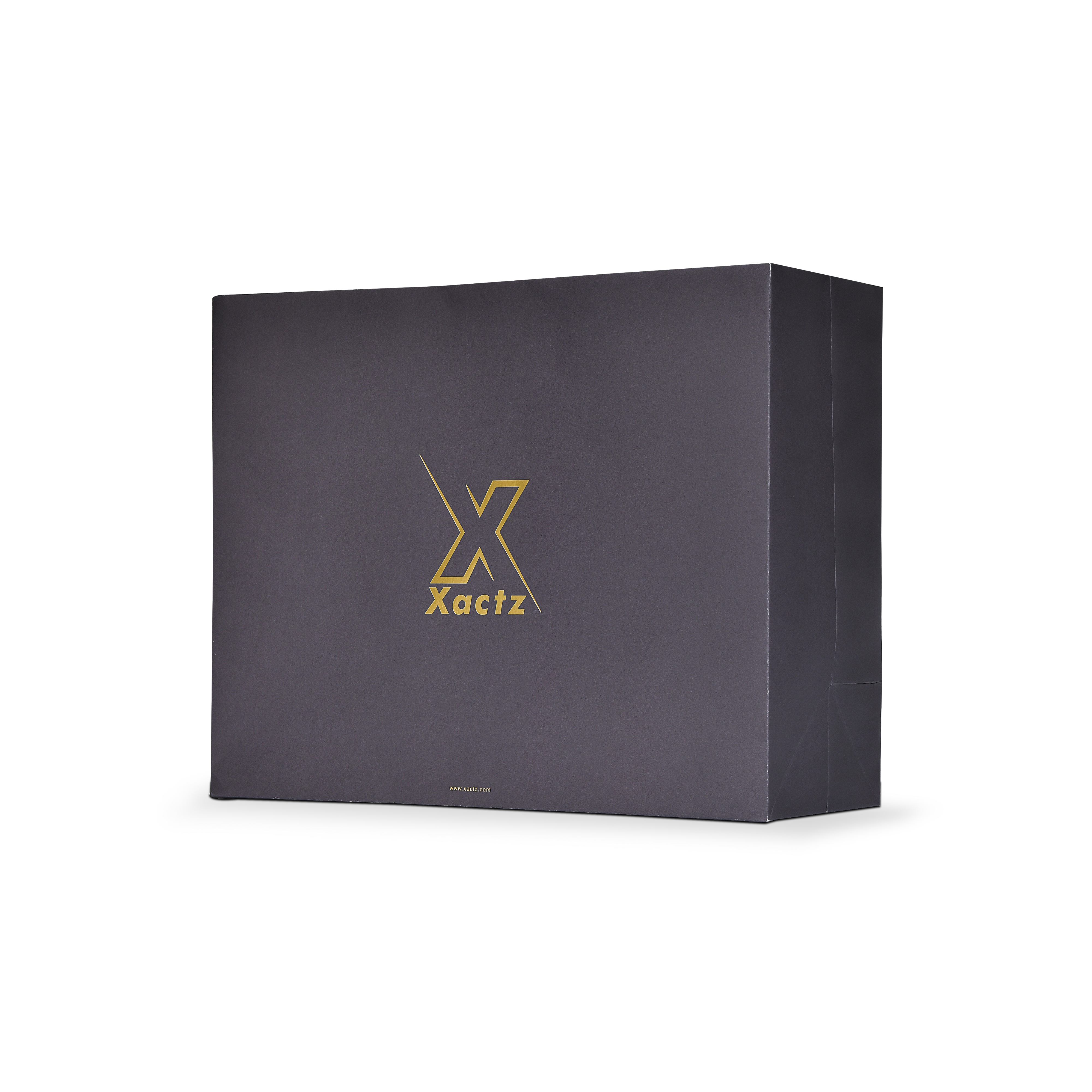 Premium Dark Navy Shopping Bag with Gold Foil and Beige Rope Handles