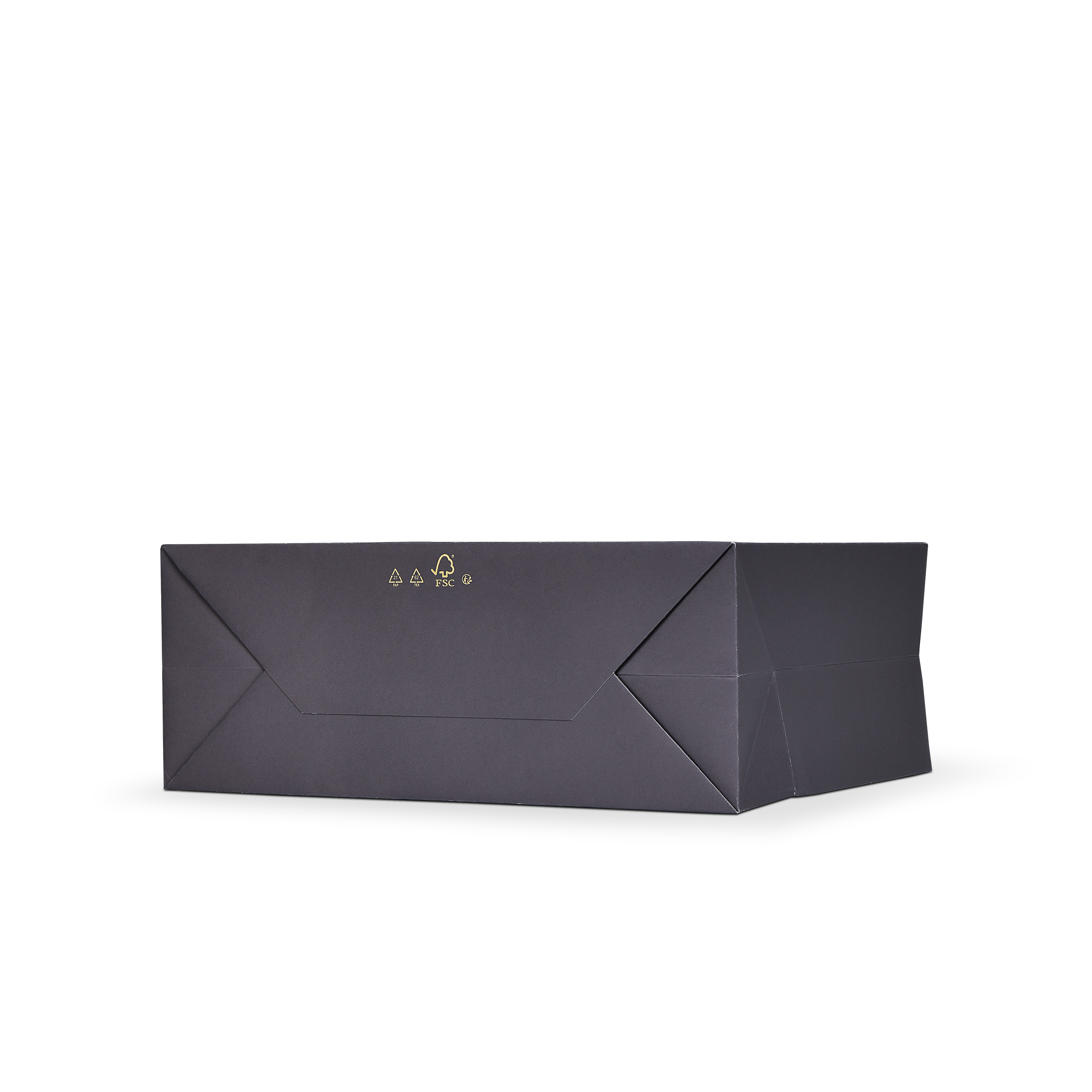 Premium Dark Navy Shopping Bag with Gold Foil and Beige Rope Handles