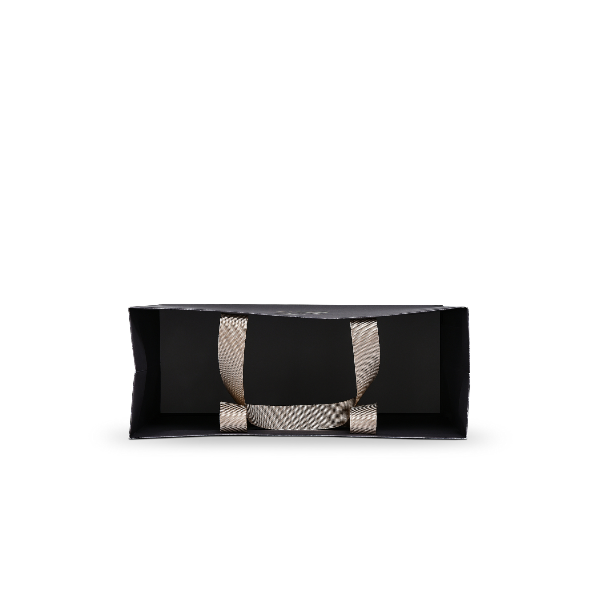 Premium Dark Navy Shopping Bag with Gold Foil and Beige Rope Handles