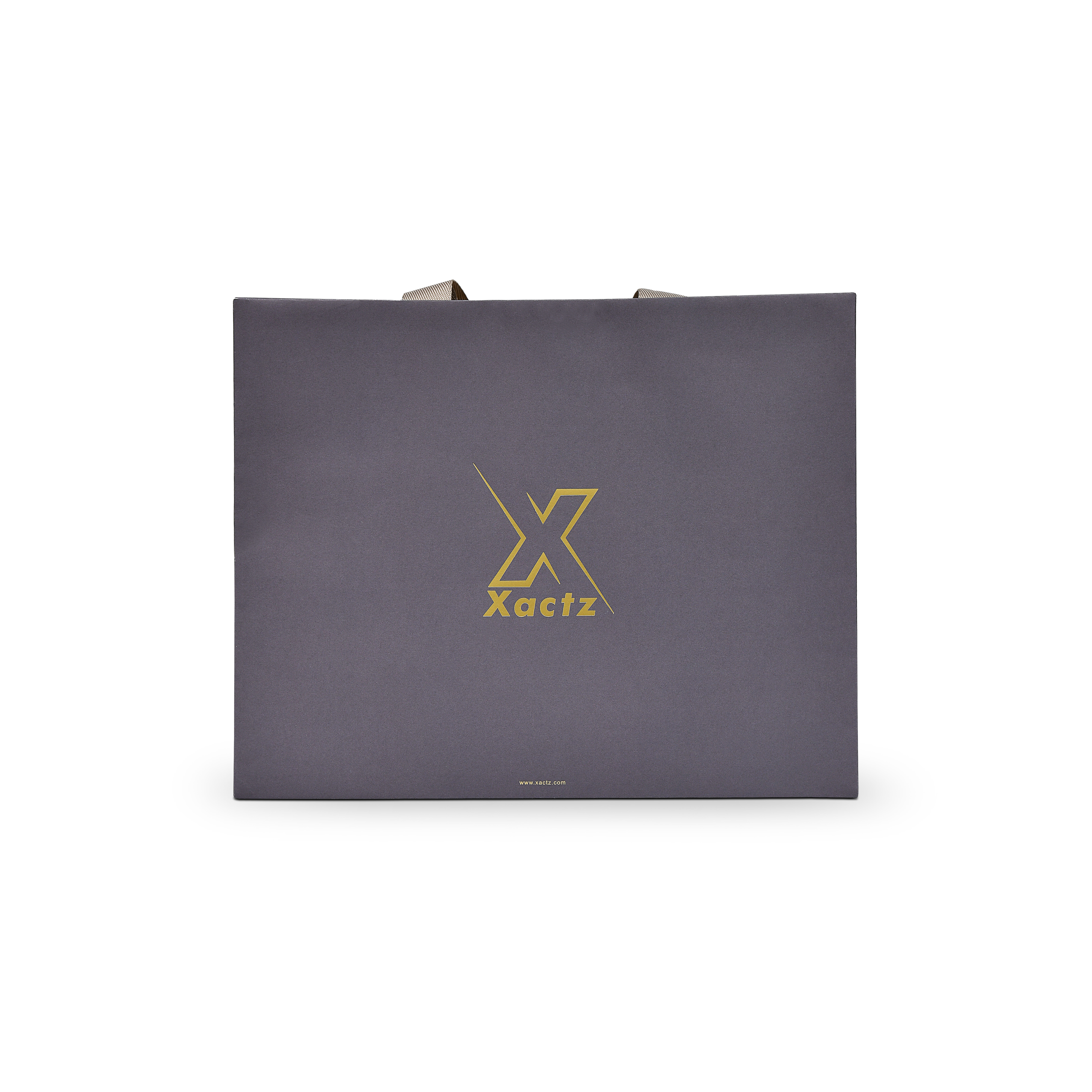 Premium Dark Navy Shopping Bag with Gold Foil and Beige Rope Handles