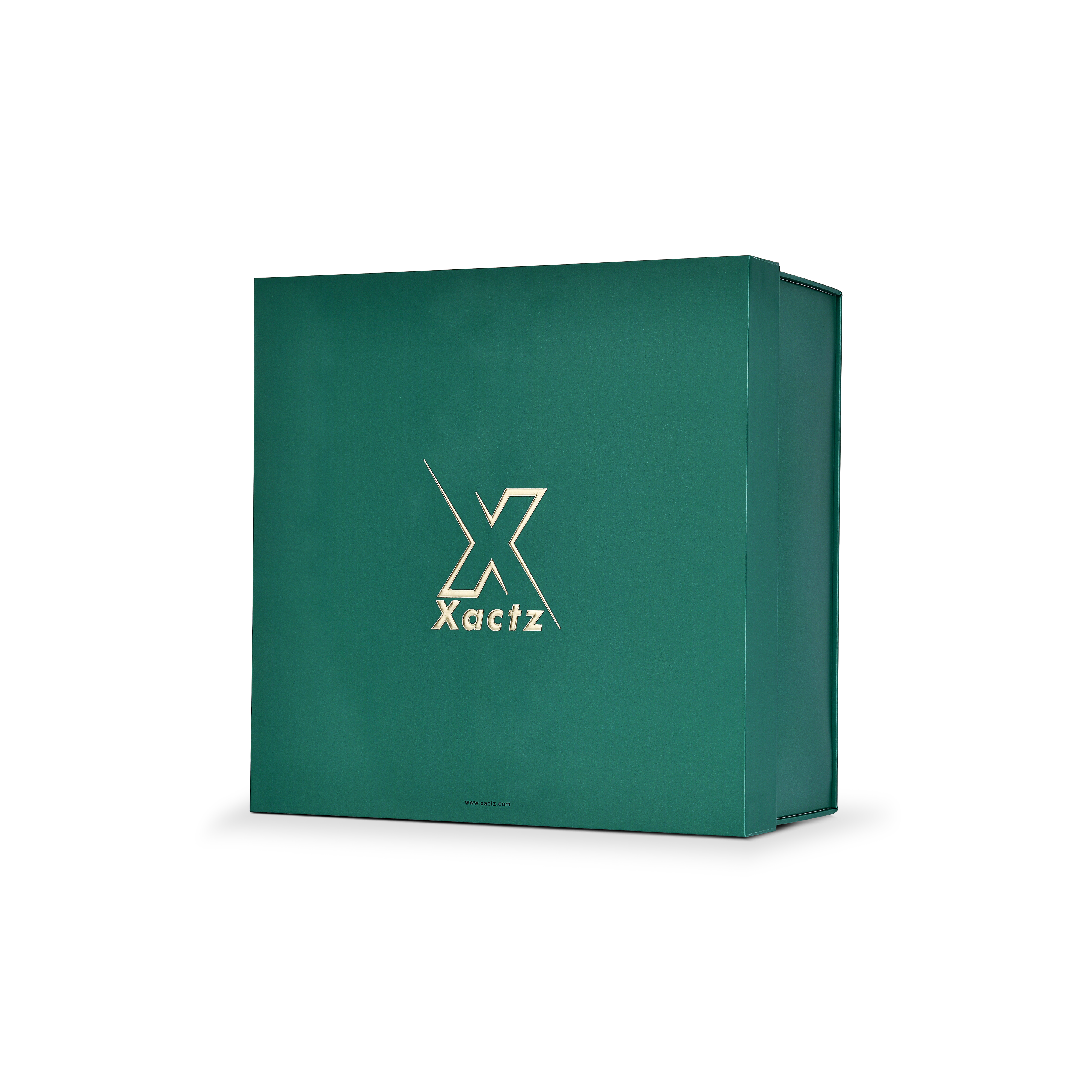 Premium Deep Green Embossed Silver Foil Rigid Folding Book-Style Luxury Gift Box