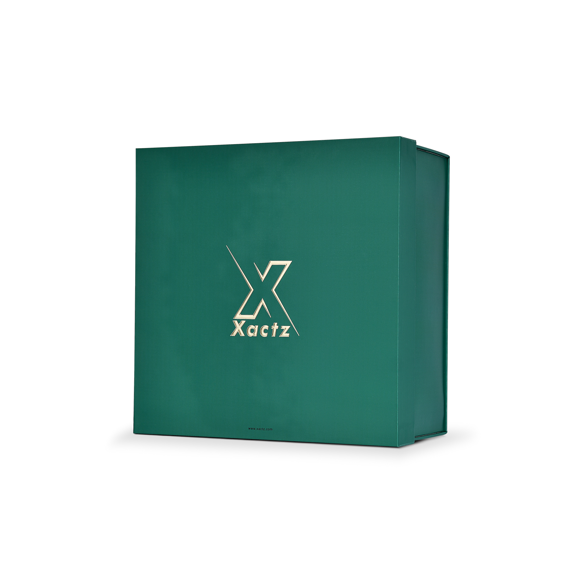 Premium Deep Green Embossed Silver Foil Rigid Folding Book-Style Luxury Gift Box