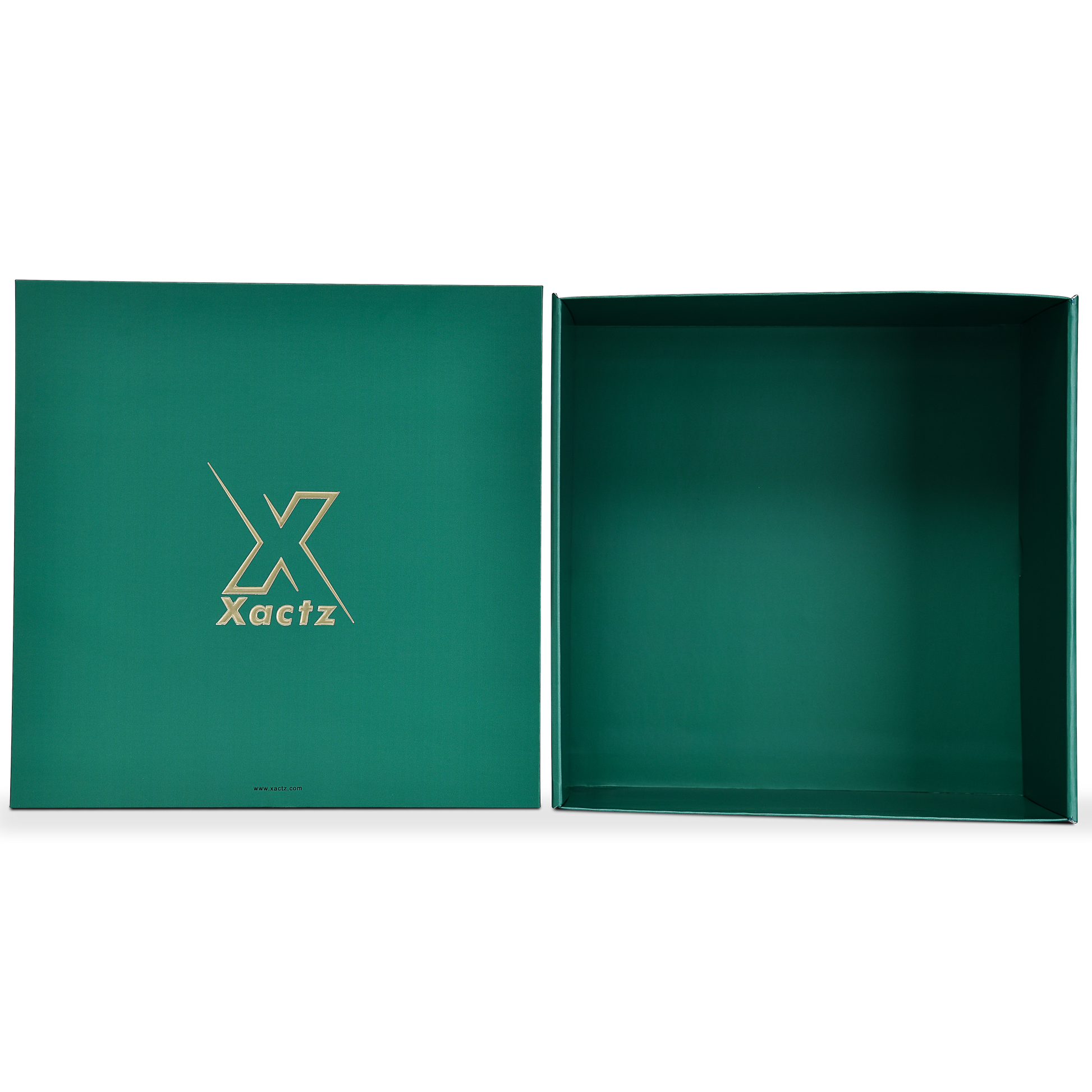 Premium Deep Green Embossed Silver Foil Rigid Folding Book-Style Luxury Gift Box