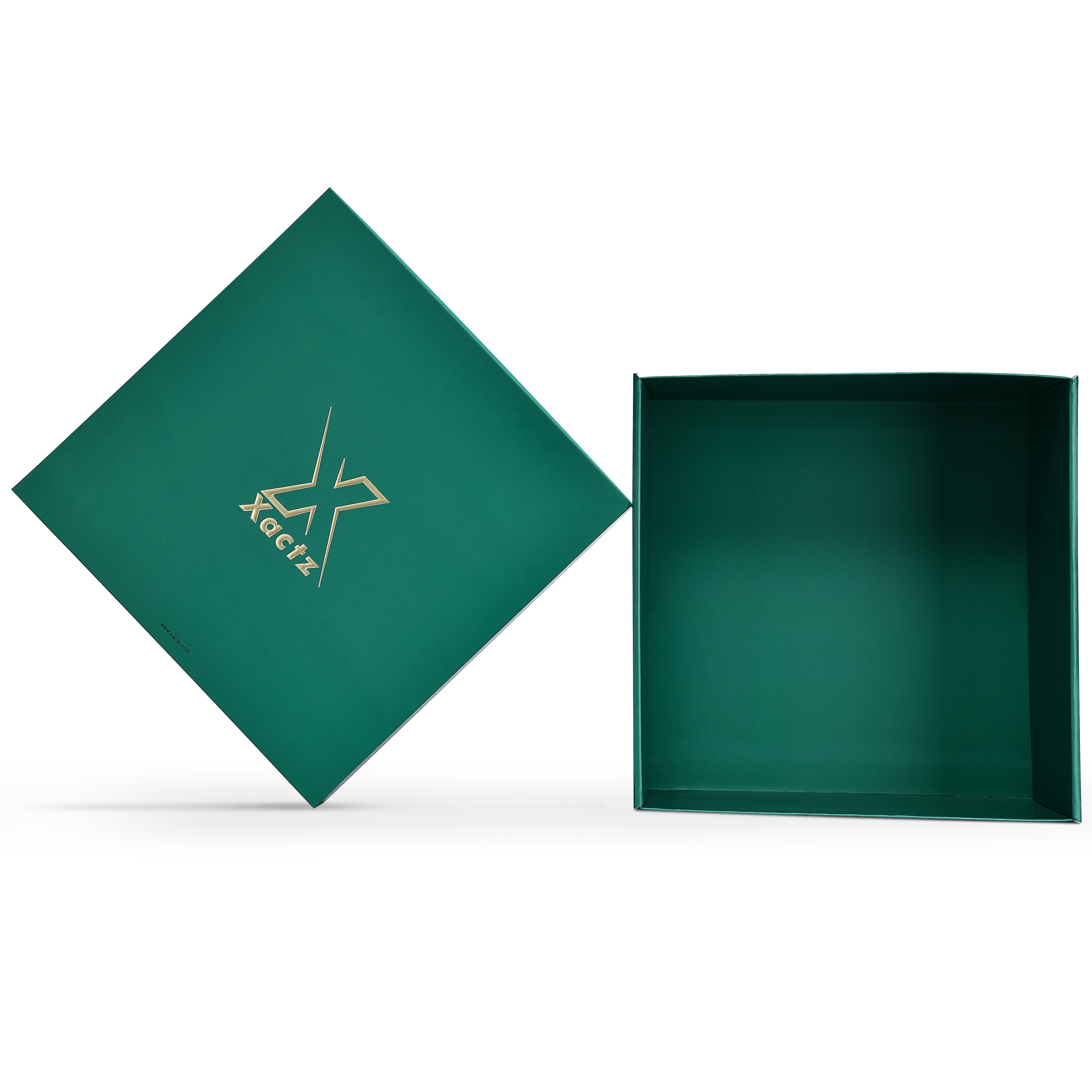 Premium Deep Green Embossed Silver Foil Rigid Folding Book-Style Luxury Gift Box