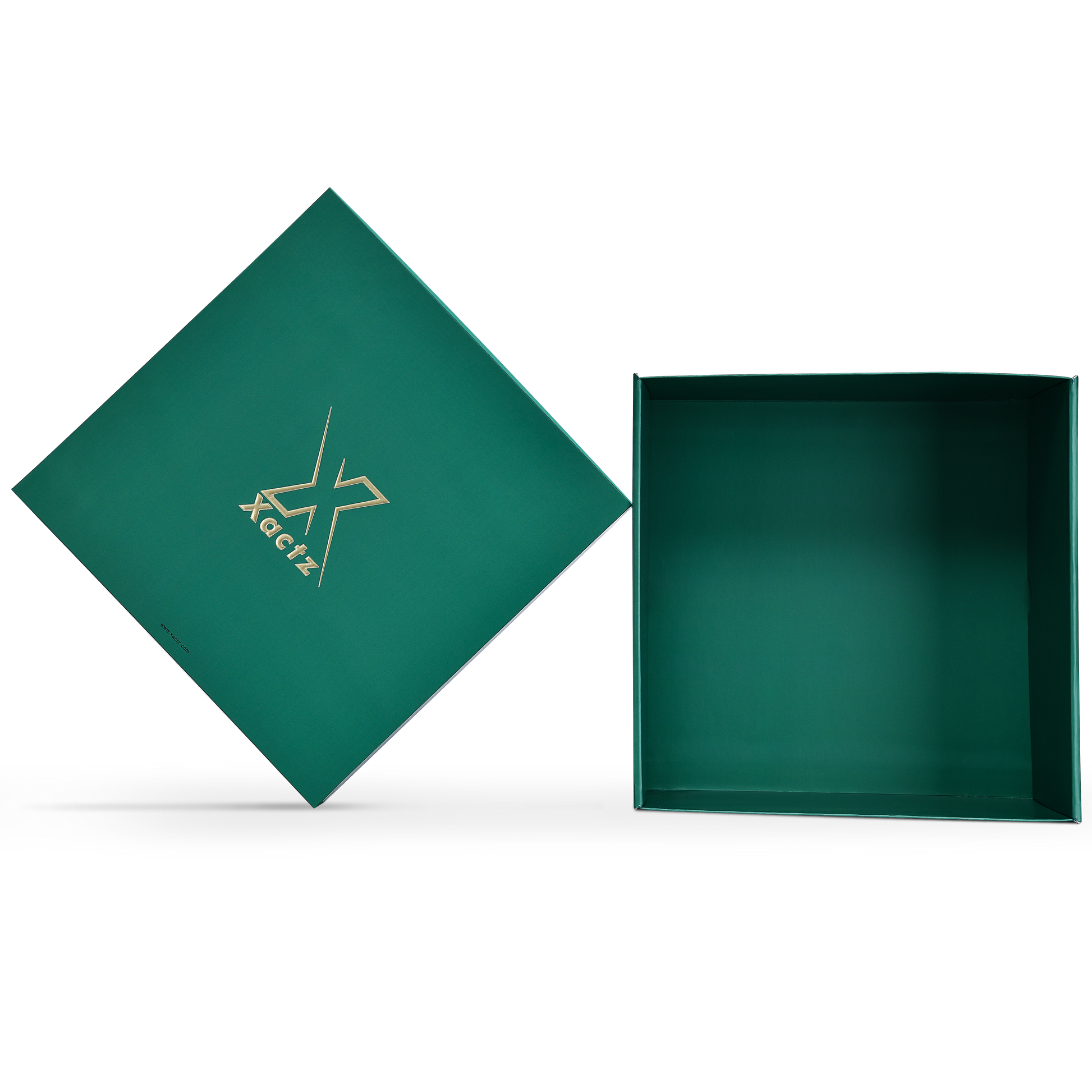 Premium Deep Green Embossed Silver Foil Rigid Folding Book-Style Luxury Gift Box