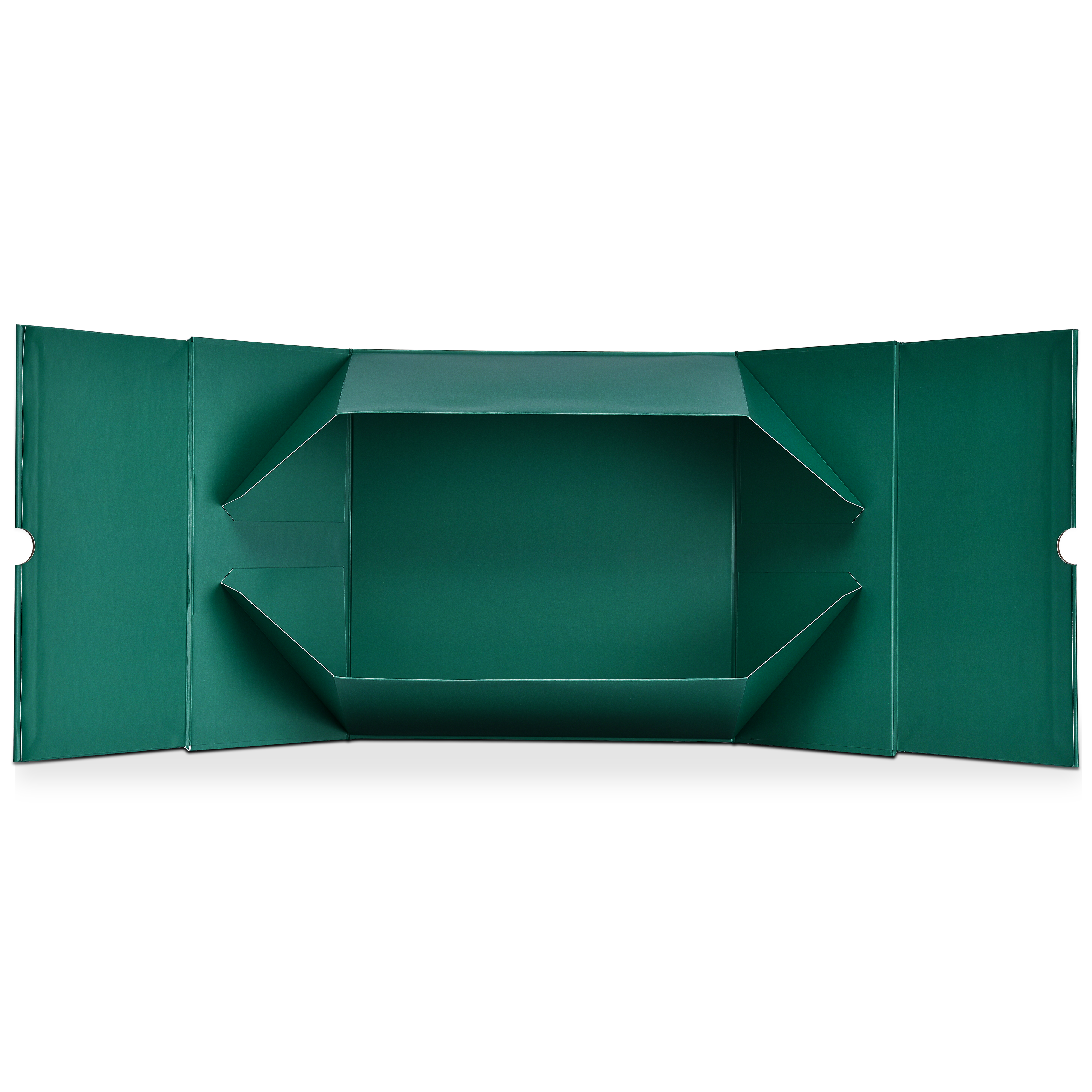 Premium Deep Green Embossed Silver Foil Rigid Folding Book-Style Luxury Gift Box